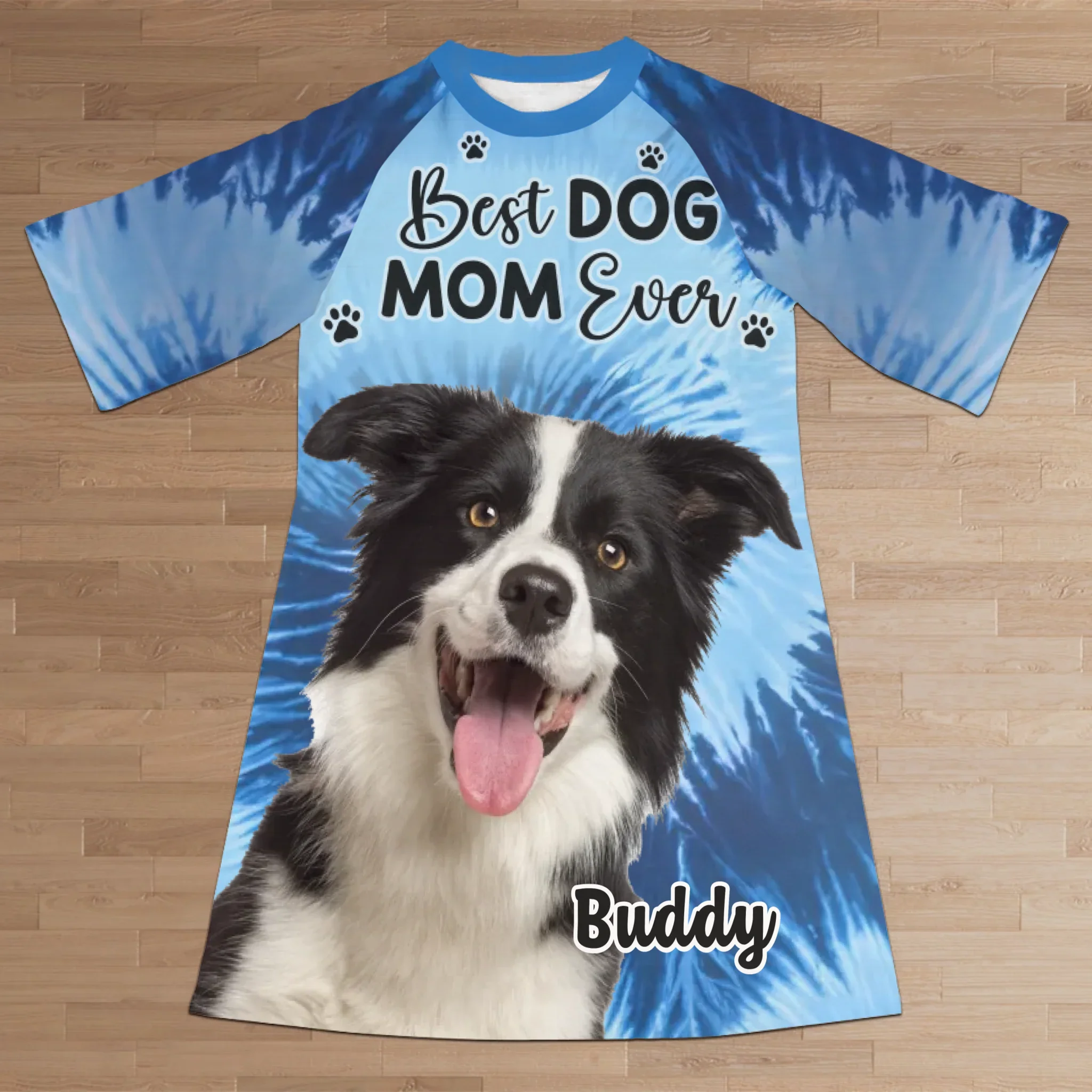 Custom Photo Tail Wags Equal Endless Happiness - Dog & Cat Personalized Custom Women's Sleep Tee - Gift For Pet Owners, Pet Lovers - Image 2