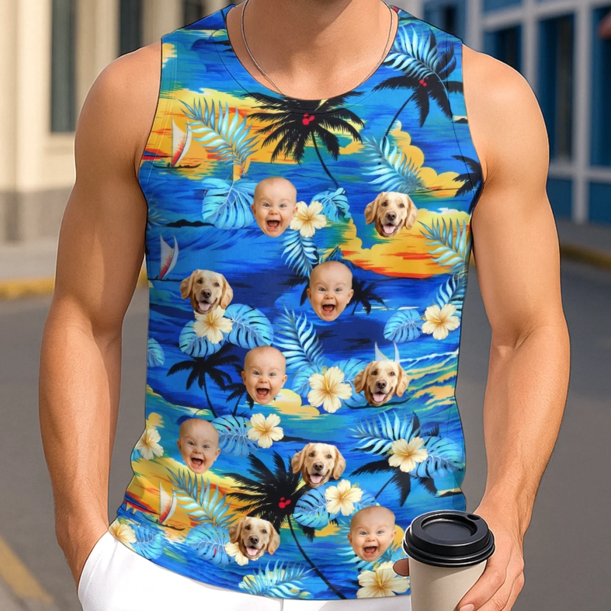 Custom Photo Tanktop - Personalized Summer Vacation And Travel Gifts For Family, Dog Cat Lovers - Wear The Laughs Everywhere - Image 4