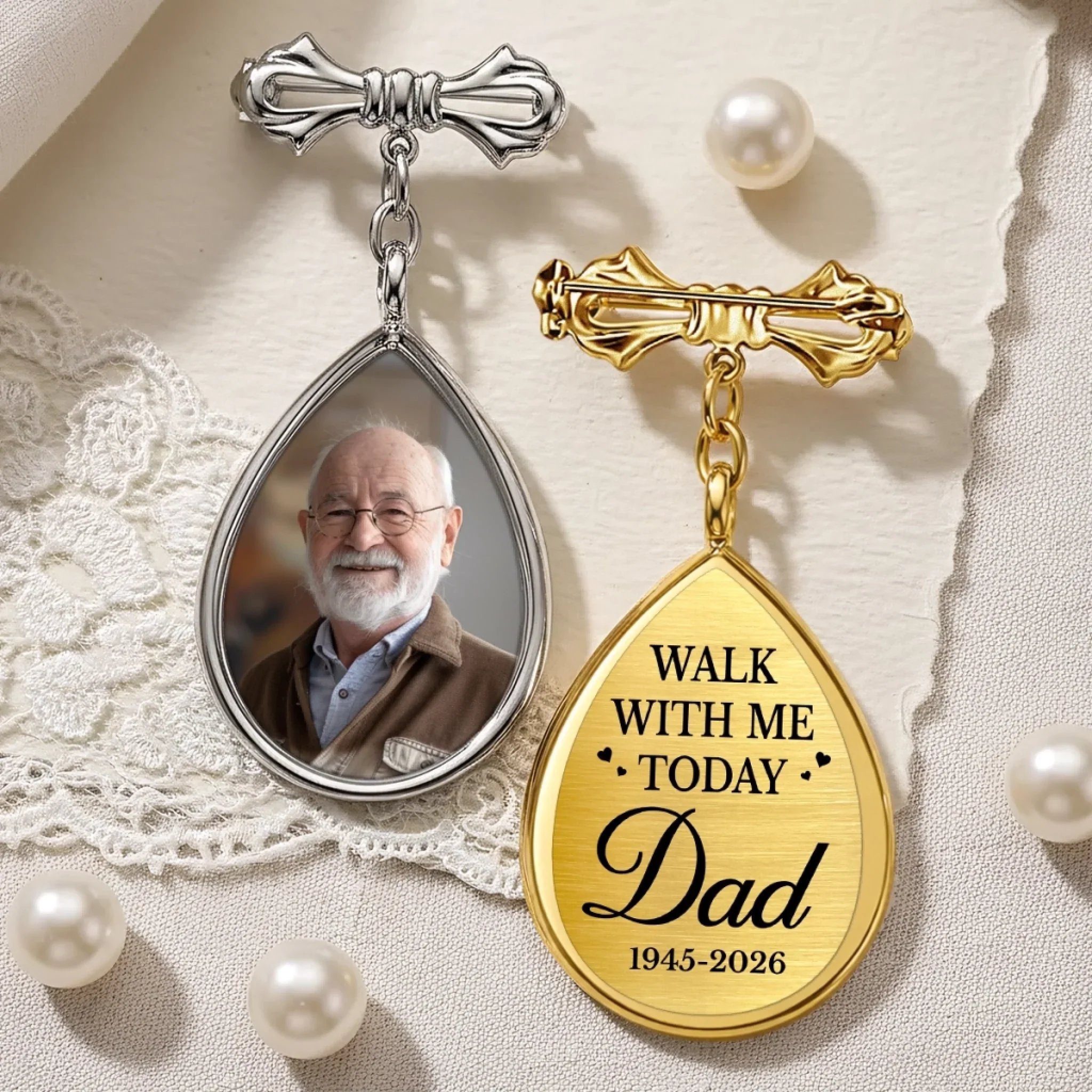 Custom Photo Teardrop Pin - Personalized Memorial Sympathy Graduation Gifts For Him, Her - Forever In My Heart - Image 2