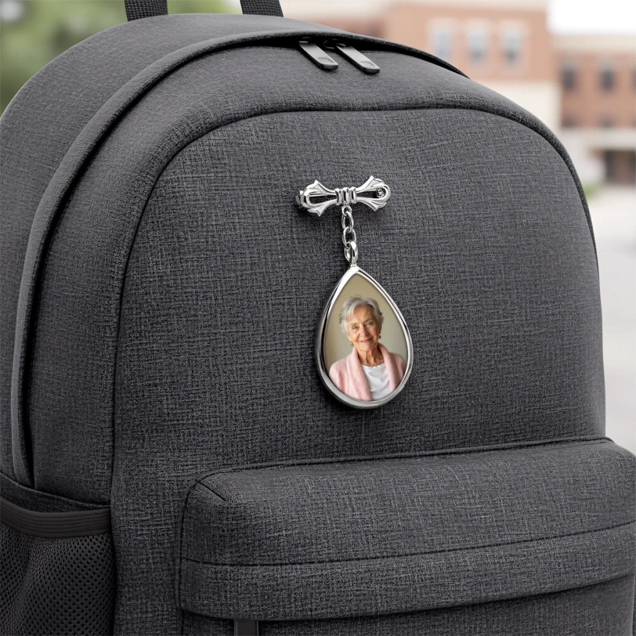 Custom Photo Teardrop Pin - Personalized Memorial Sympathy Graduation Gifts For Him, Her - Graduated With Your Love - Image 4