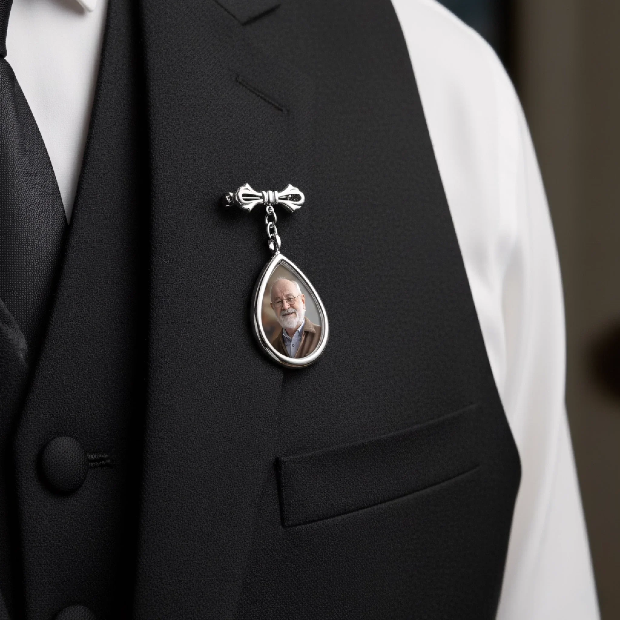 Custom Photo Teardrop Pin - Personalized Memorial Sympathy Graduation Gifts For Him, Her - Walking With You Today And Always - Image 6