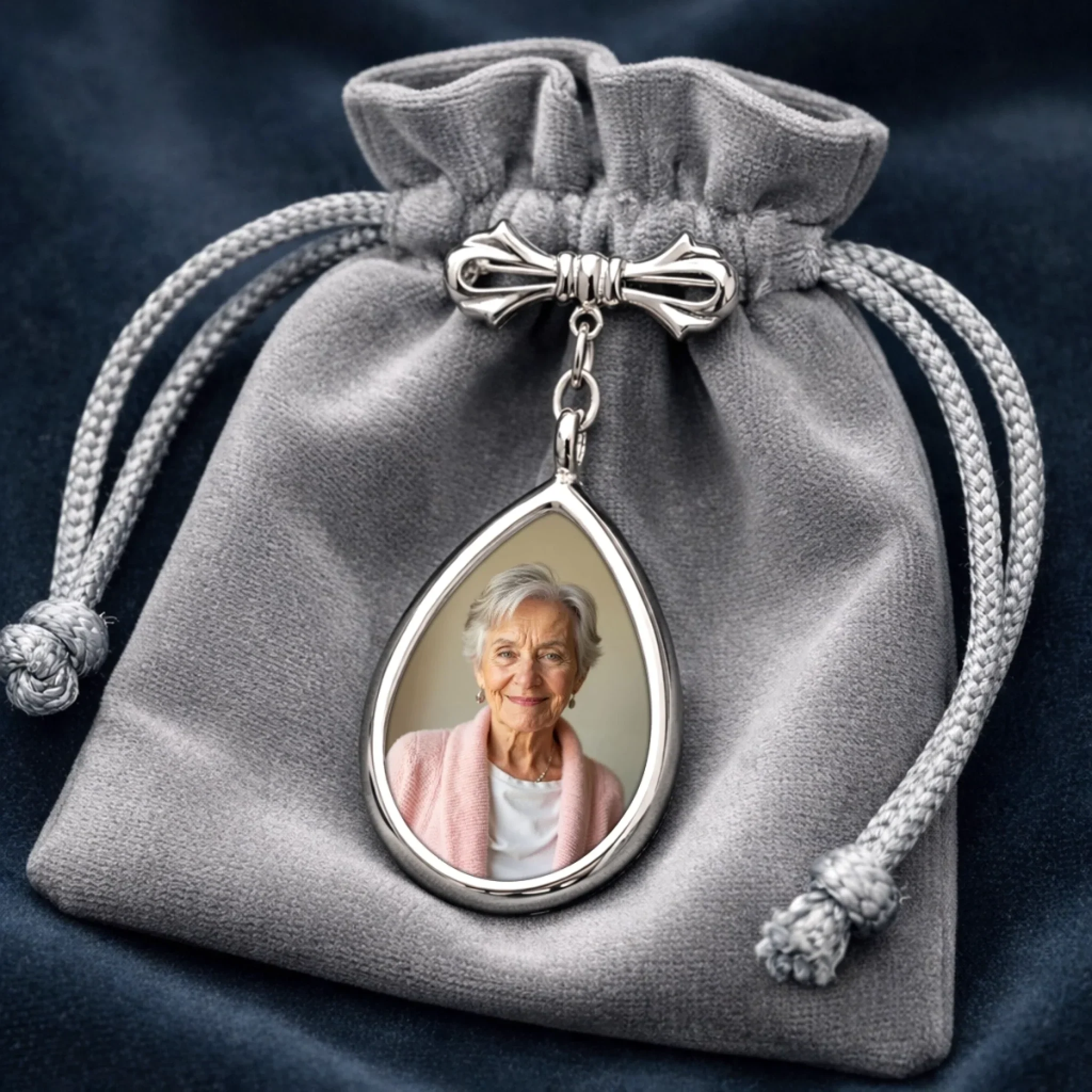 Custom Photo Teardrop Pin - Personalized Memorial Sympathy Graduation Gifts For Him, Her - With Me Every Step - Image 3