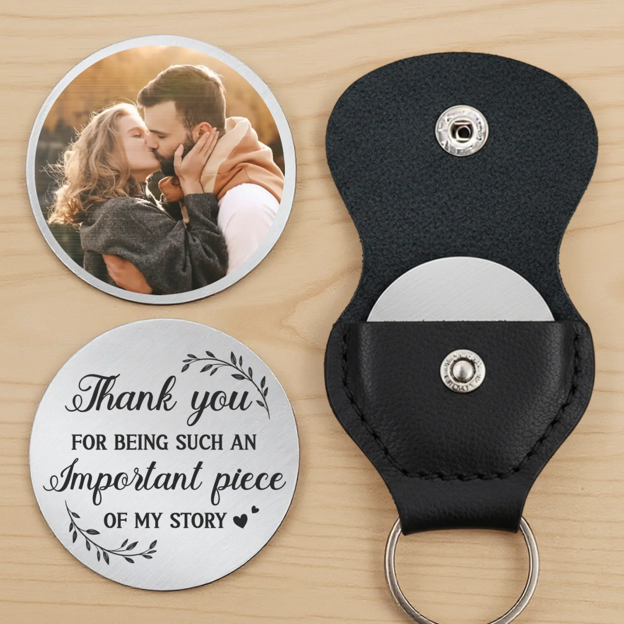 Custom Photo Thank You For Being Such An Immportant Piece Of My Story - Couple Personalized Custom Pocket Hug - Gift For Husband Wife, Anniversary - Image 4