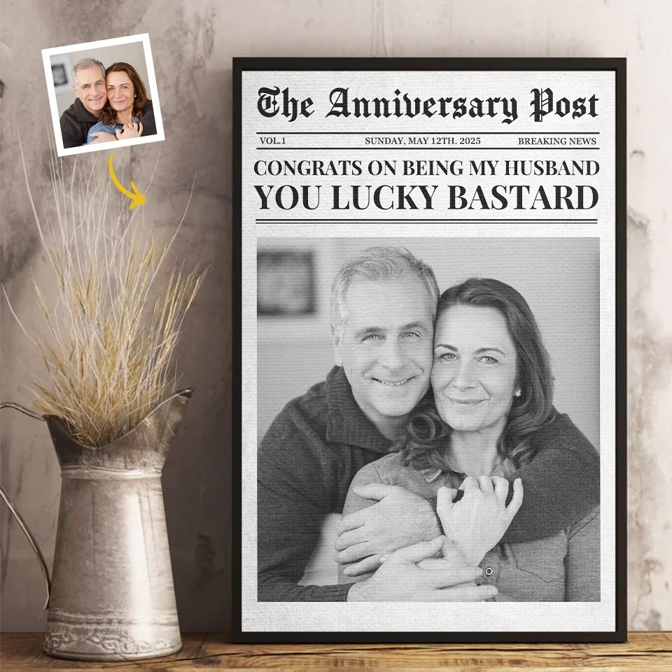 Custom Photo The Anniversary Post - Couple Personalized Custom Vertical Poster - Gift For Husband Wife, Anniversary