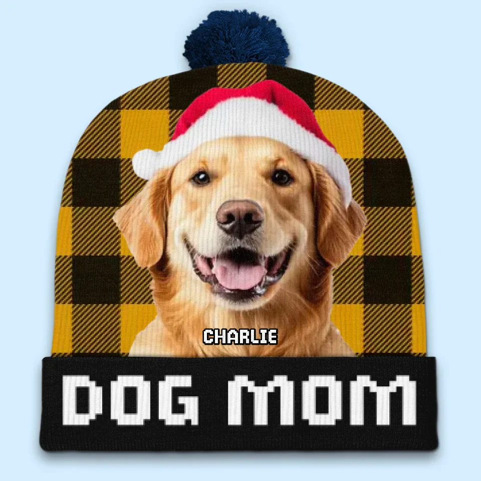 Custom Photo The Best Dog Dad Ever - Dog & Cat Personalized Custom Christmas Beanie Hat - Christmas Gift For Pet Owners, Pet Lovers - Image 6