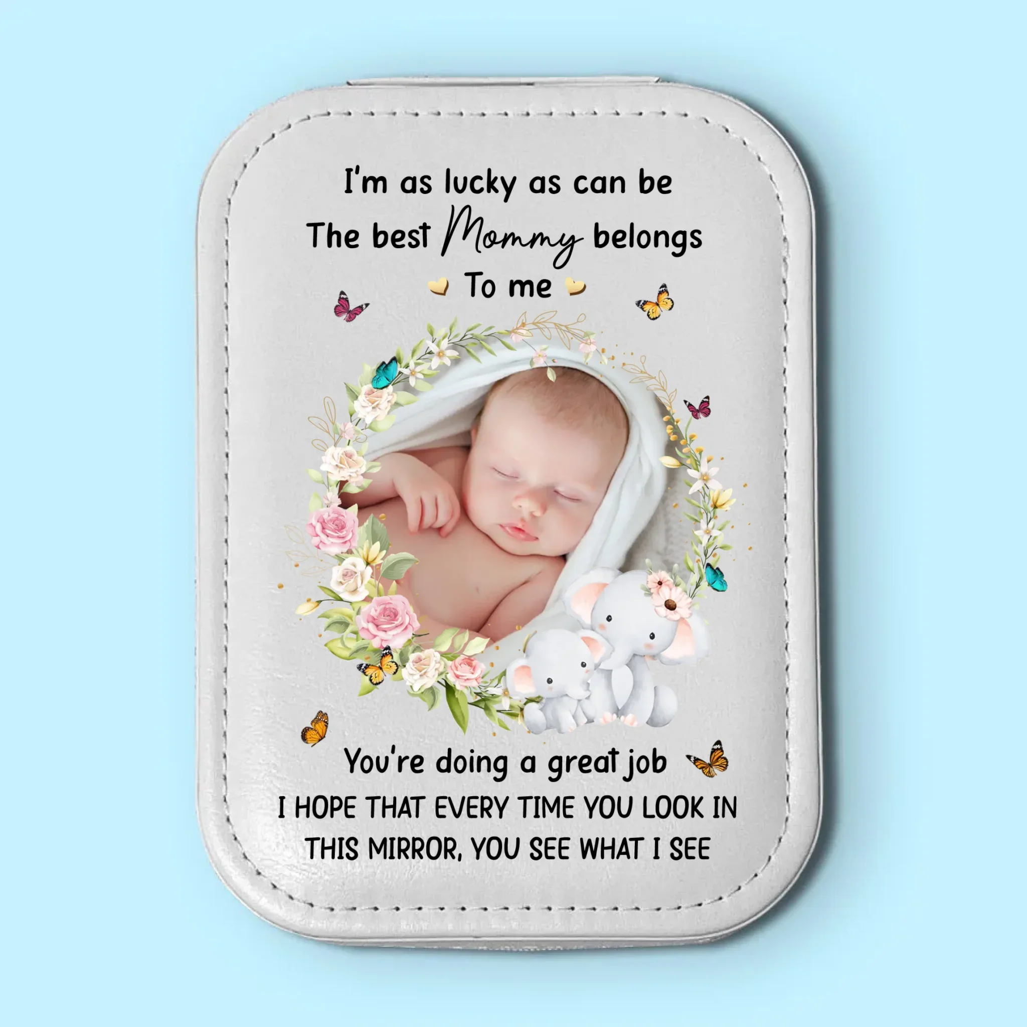 Custom Photo The Best Mommy Belongs To Me - Family Personalized Custom Jewelry Box LED Makeup - Gift For Mom, Pregnancy, Newborn Baby - Image 2