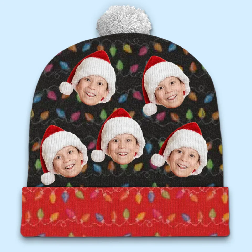 Custom Photo The Greatest Gift One Can Receive On Christmas Is The Love Of Family - Family Personalized Custom Christmas Beanie Hat - Christmas Gift For Family Members - Image 4