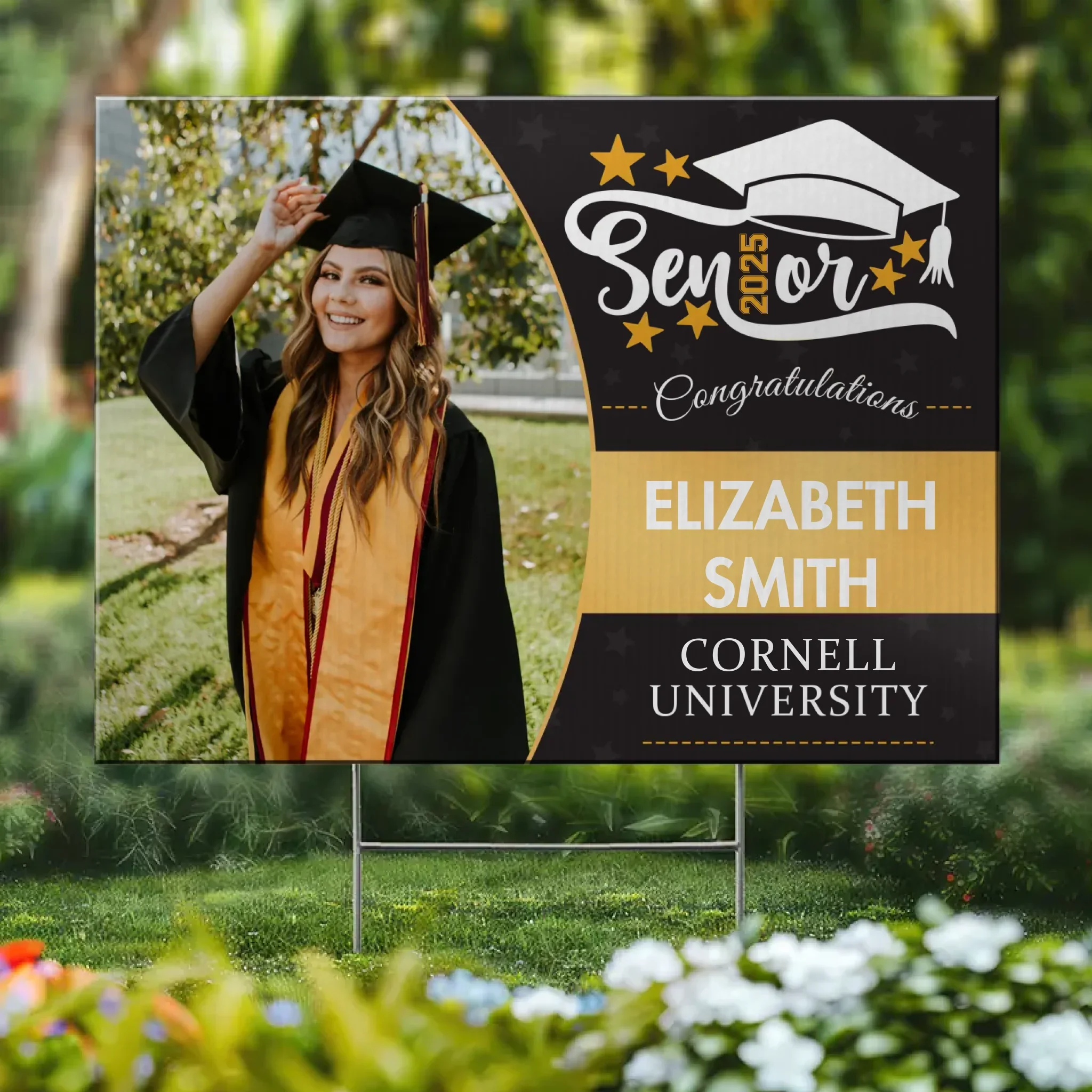 Custom Photo The Journey To Success Has Just Begun - Family Personalized Custom Yard Sign - Graduation Gift For Family Members, Siblings, Brothers, Sisters - Image 2