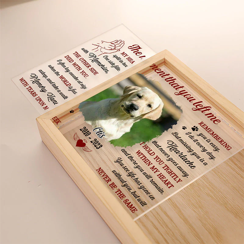 Custom Photo The Moment That You Left Me - Memorial Personalized Custom Frame Light Box - Sympathy Gift For Pet Owners, Pet Lovers - Image 3