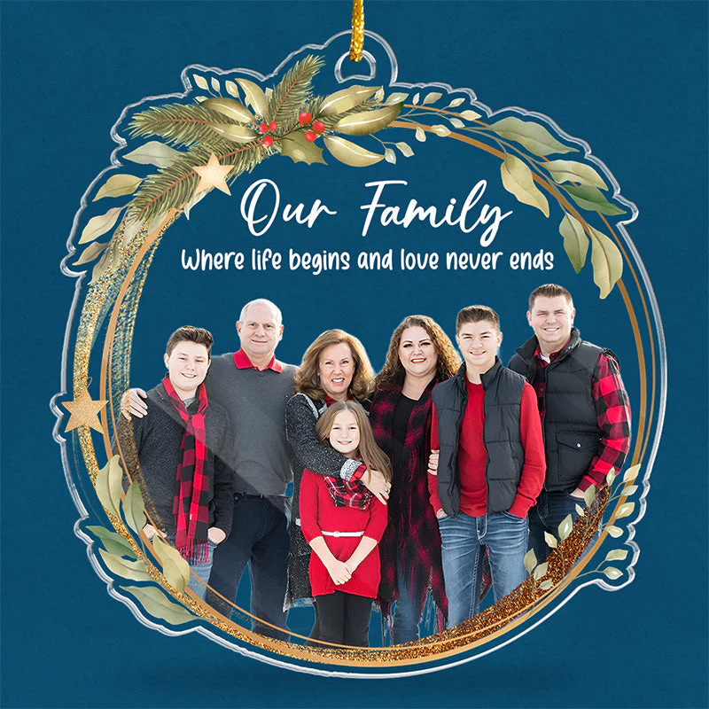 Custom Photo The Presence Of A Happy Family - Family Personalized Custom Ornament - Acrylic Custom Shaped - Christmas Gift For Family Members - Image 3