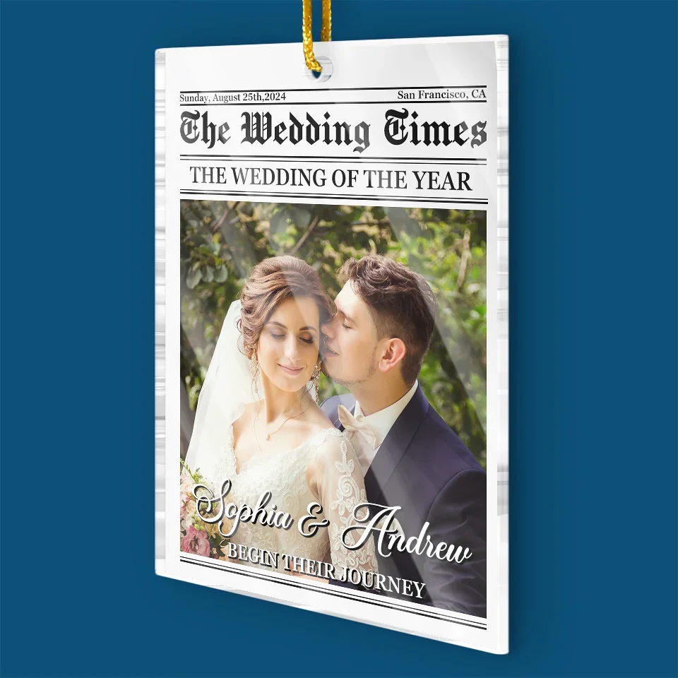 Custom Photo The Wedding Of The Year - Couple Personalized Custom Ornament - Acrylic Custom Shaped - Christmas Gift For Husband Wife, Anniversary, First Christmas - Image 3