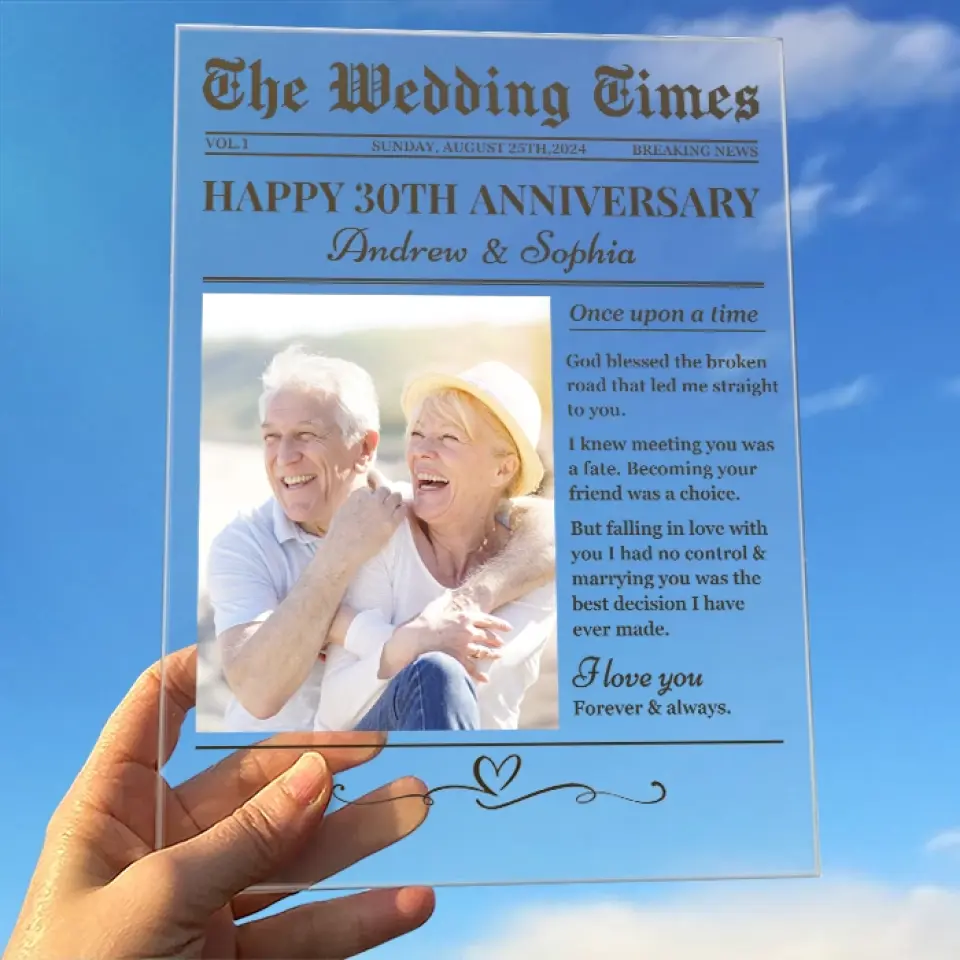 Custom Photo The Wedding Times - Couple Personalized Custom Rectangle Shaped Acrylic Plaque - Gift For Husband Wife, Anniversary - Image 3