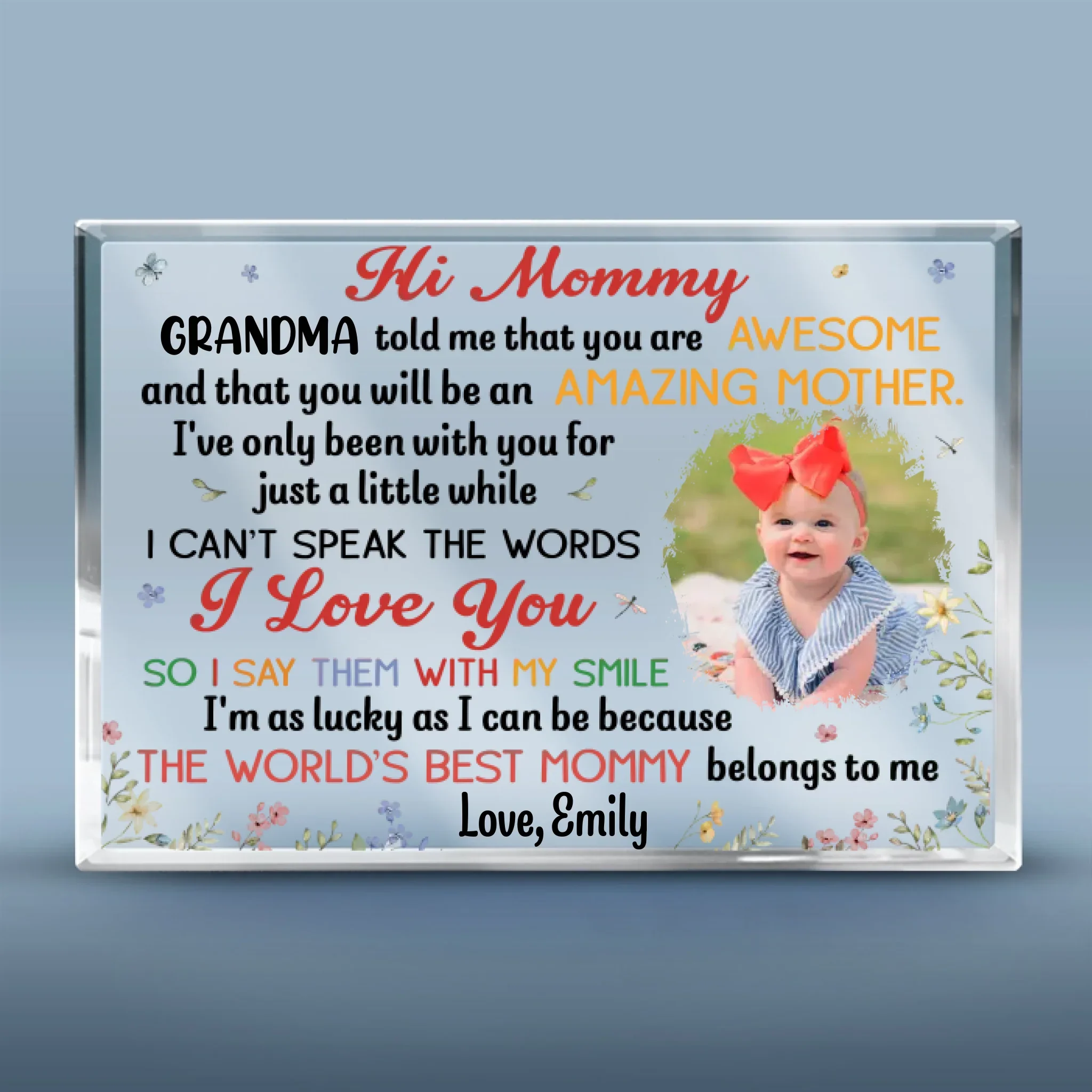 Custom Photo The World's Best Mommy - Family Personalized Custom Rectangle Shaped Acrylic Plaque - Mother's Day, Baby Shower Gift, Gift For First Mom - Image 2