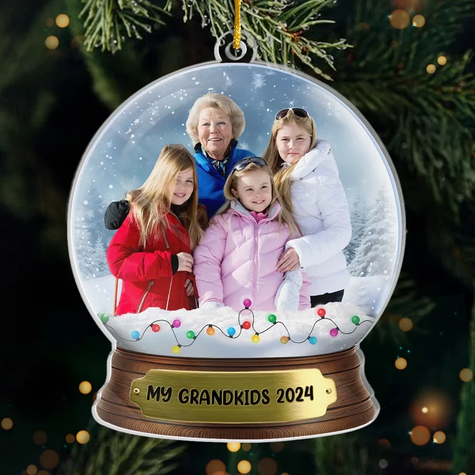 Custom Photo There Is No Distance That Can Lessen A Grandparent’s Love - Family Personalized Custom Ornament - Acrylic Custom Shaped - Christmas Gift For Grandma, Grandpa