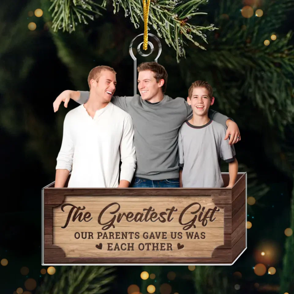 Custom Photo There Is No Greater Gift Than Brothers - Family Personalized Custom Ornament - Acrylic Custom Shaped - Christmas Gift For Family Members, Siblings, Brothers, Sisters - Image 2