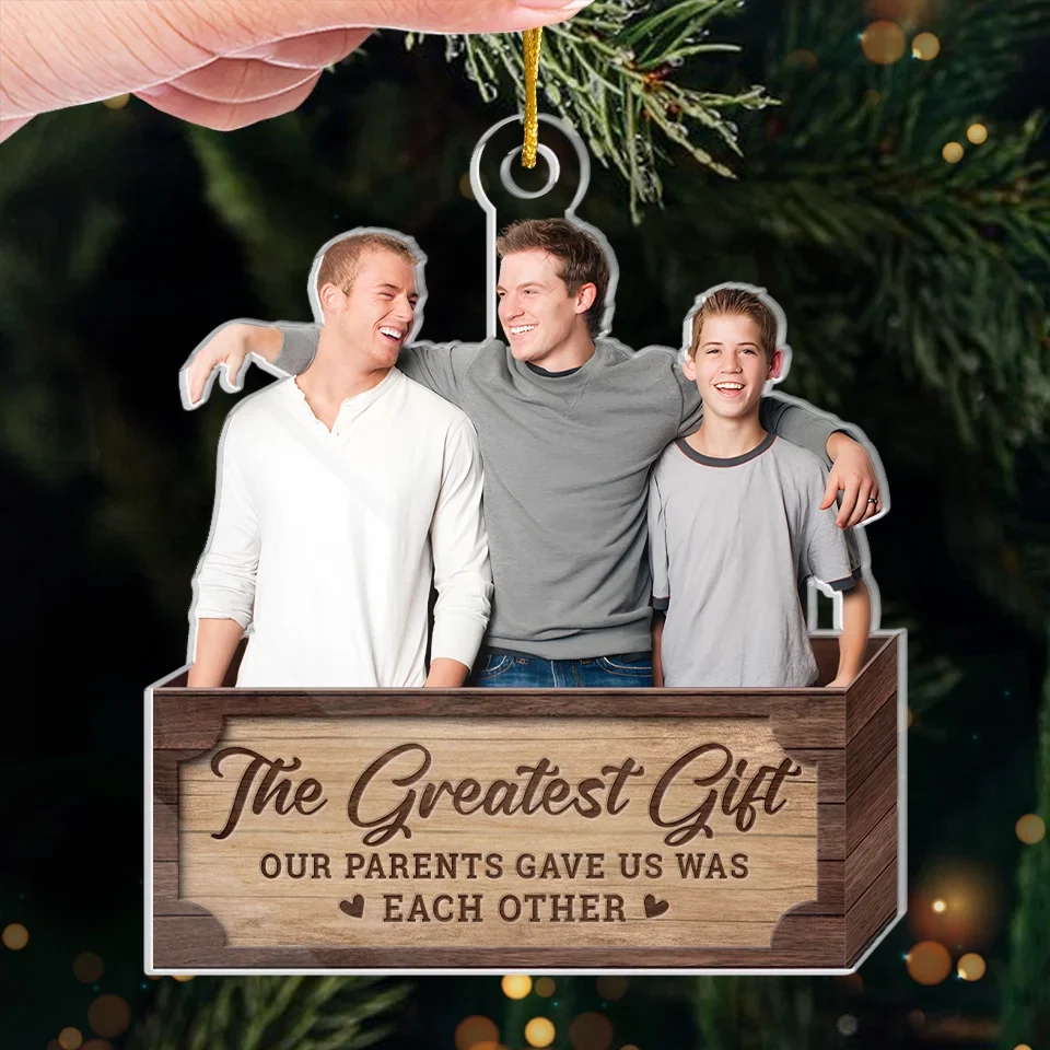 Custom Photo There Is No Greater Gift Than Brothers - Family Personalized Custom Ornament - Acrylic Custom Shaped - Christmas Gift For Family Members, Siblings, Brothers, Sisters - Image 4