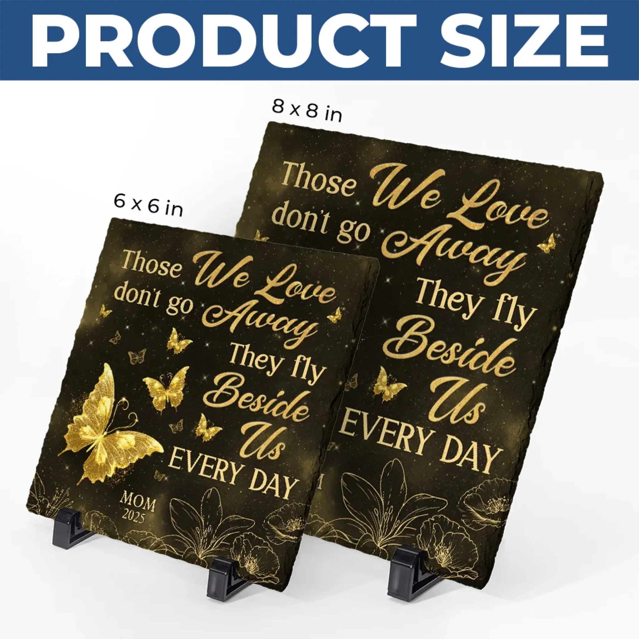 Custom Photo They Fly Beside Us Every Day - Memorial Personalized Custom Square Shaped Stone With Stand - Sympathy Gift For Family Members - Image 5