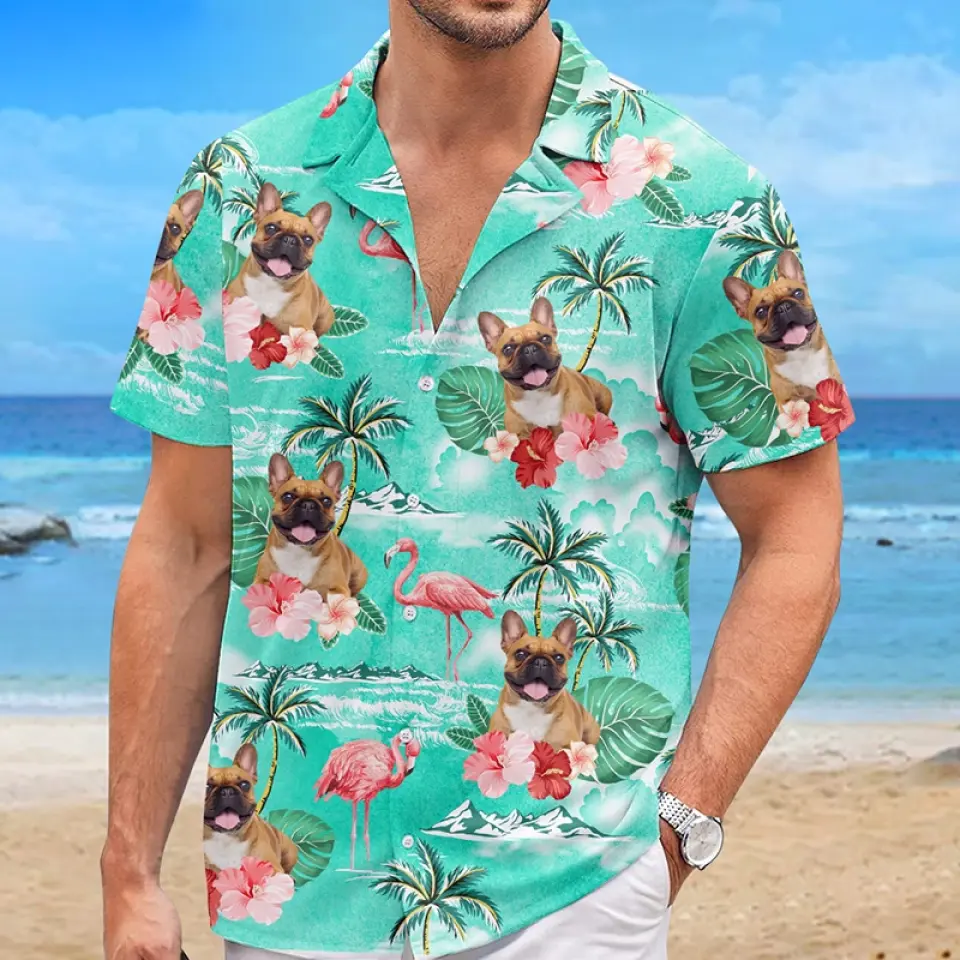Custom Photo Those Kids Are Ready To Go To The Beach - Family Personalized Custom Unisex Tropical Hawaiian Aloha Shirt - Summer Vacation Gift, Gift For Family Members, Pet Owners, Pet Lovers - Image 4