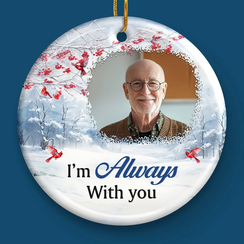 Custom Photo Those We Love Never Truly Leave Us - Memorial Personalized Custom Ornament - Ceramic Round Shaped - Sympathy Gift, Christmas Gift For Family Members - Image 4