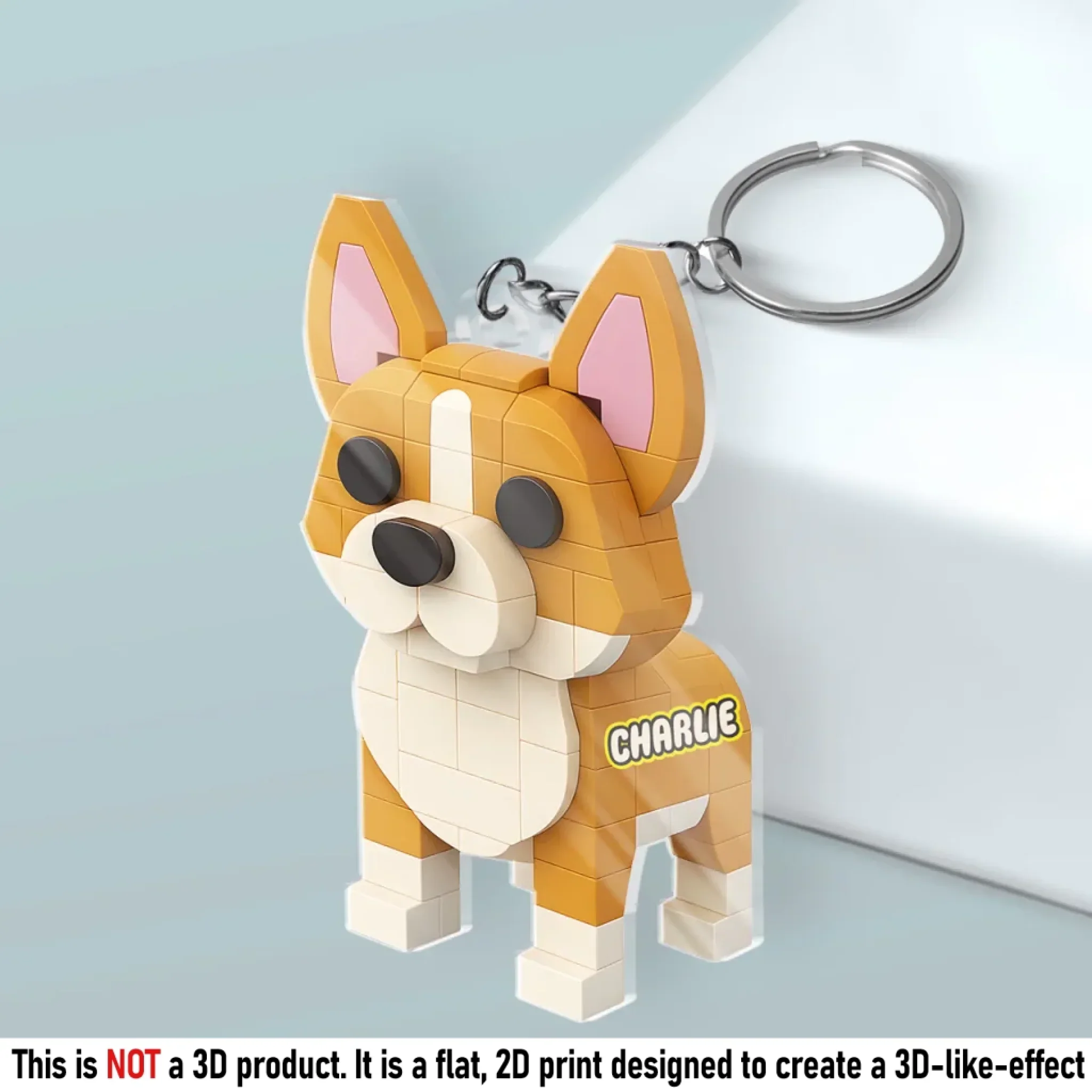 Custom Photo Tiny But Mighty - Dog & Cat Personalized Custom Shaped Acrylic Keychain - Gift For Pet Owners, Pet Lovers - Image 2