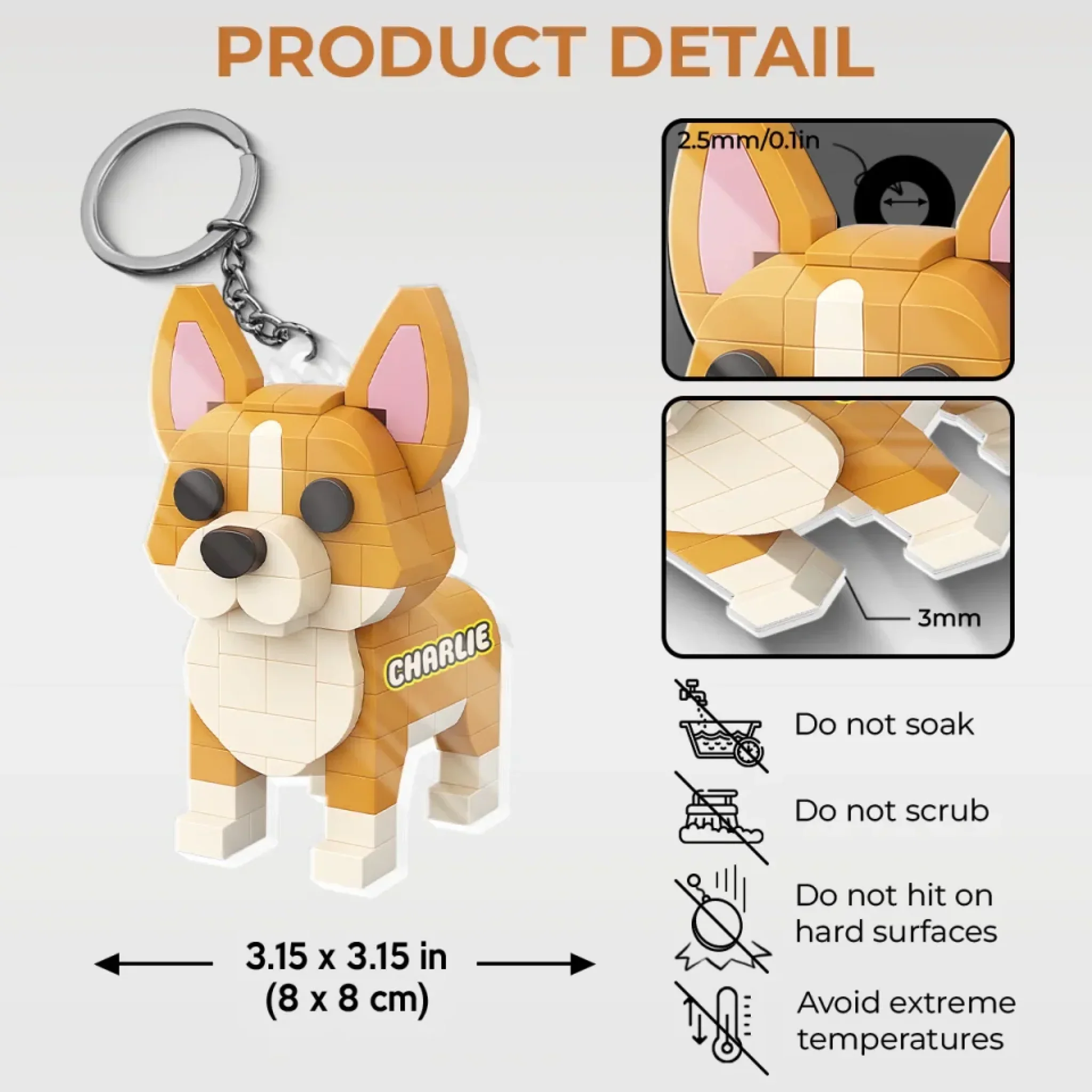 Custom Photo Tiny But Mighty - Dog & Cat Personalized Custom Shaped Acrylic Keychain - Gift For Pet Owners, Pet Lovers - Image 4