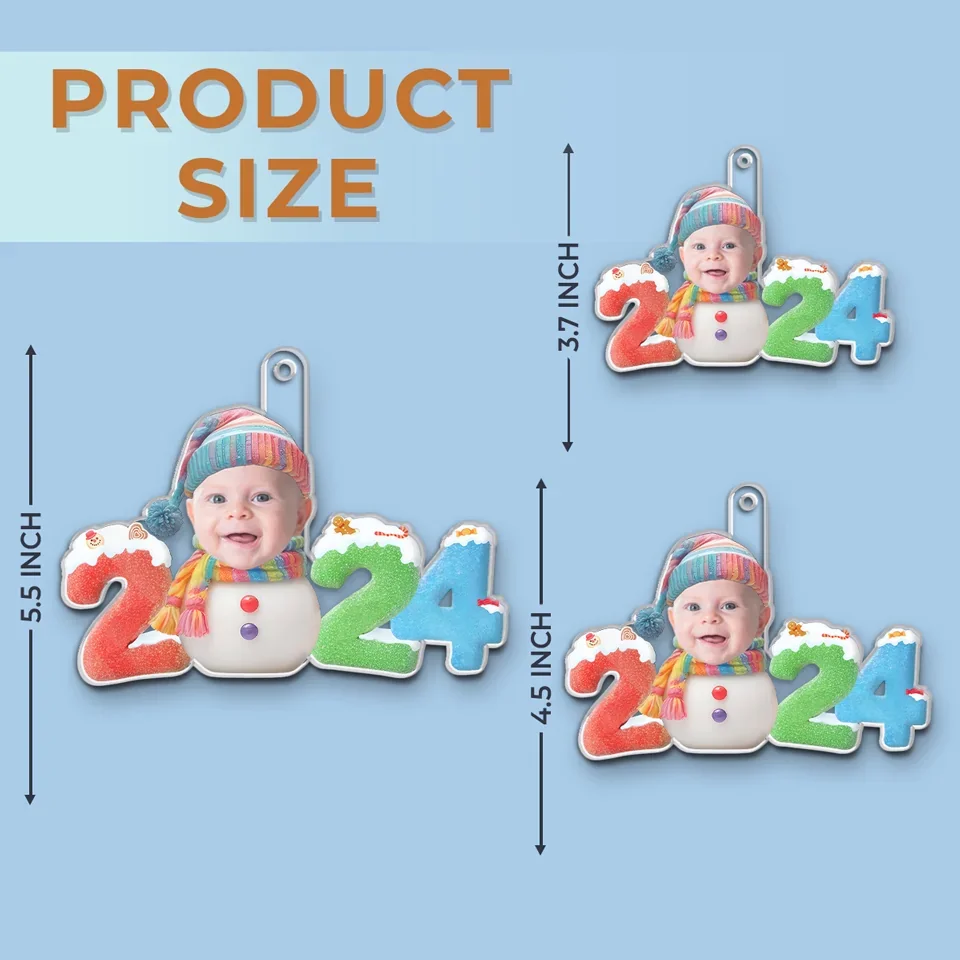 Custom Photo Tiny Hands, Tiny Feet, Big Christmas Love - Family Personalized Custom Ornament - Acrylic Custom Shaped - Christmas Gift For Baby Kids, Newborn Baby - Image 6