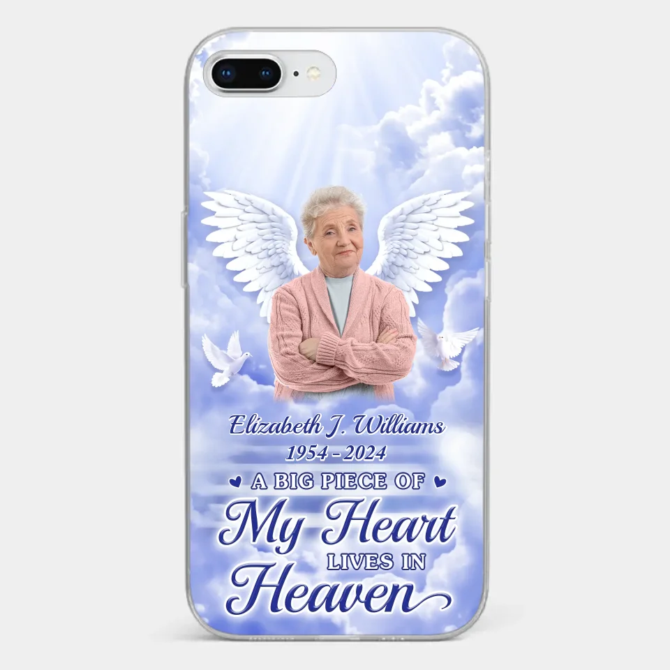 Custom Photo To Live In Hearts We Leave Behind - Memorial Personalized Custom Clear Phone Case - Sympathy Gift For Family Members - Image 4