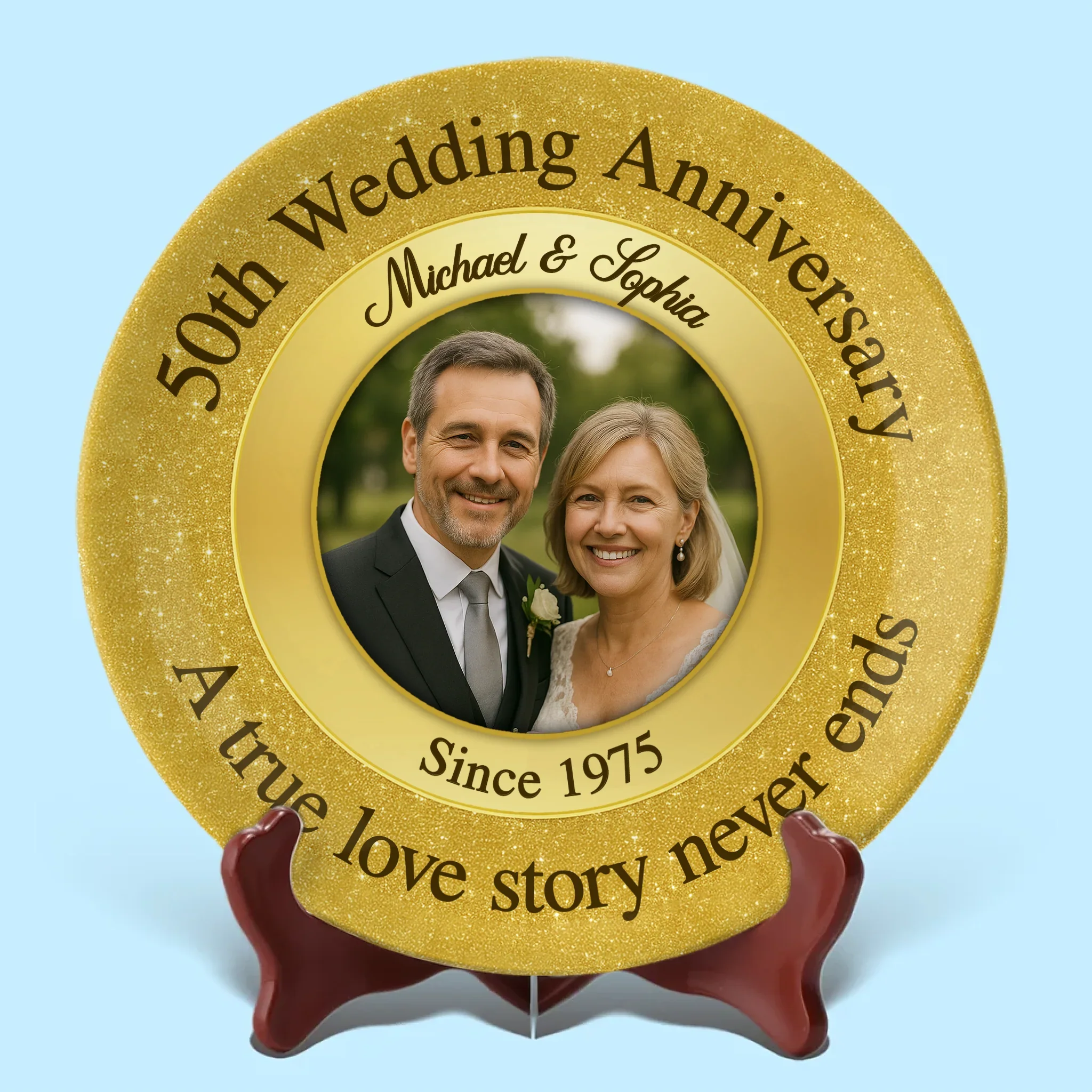Custom Photo Together Forevermore - Couple Personalized Custom Ceramic Plate - Gift For Husband Wife, Anniversary - Image 2