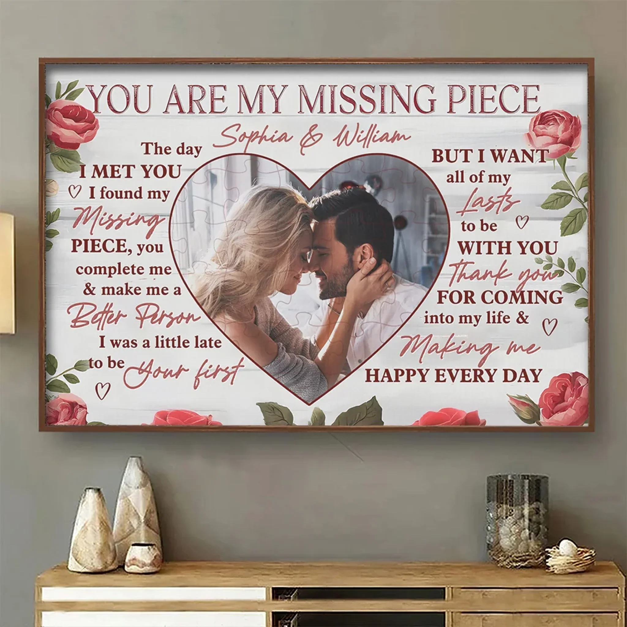 Custom Photo Together, We Are One - Couple Personalized Custom Horizontal Poster - Gift For Husband Wife, Anniversary - Image 3