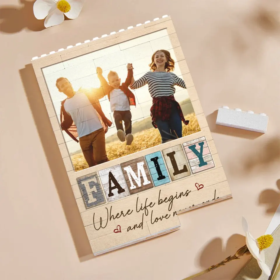 Custom Photo Together We Have It All - Family Personalized Custom Vertical Rectangle Shaped Building Brick Blocks - Gift For Family Members - Image 3