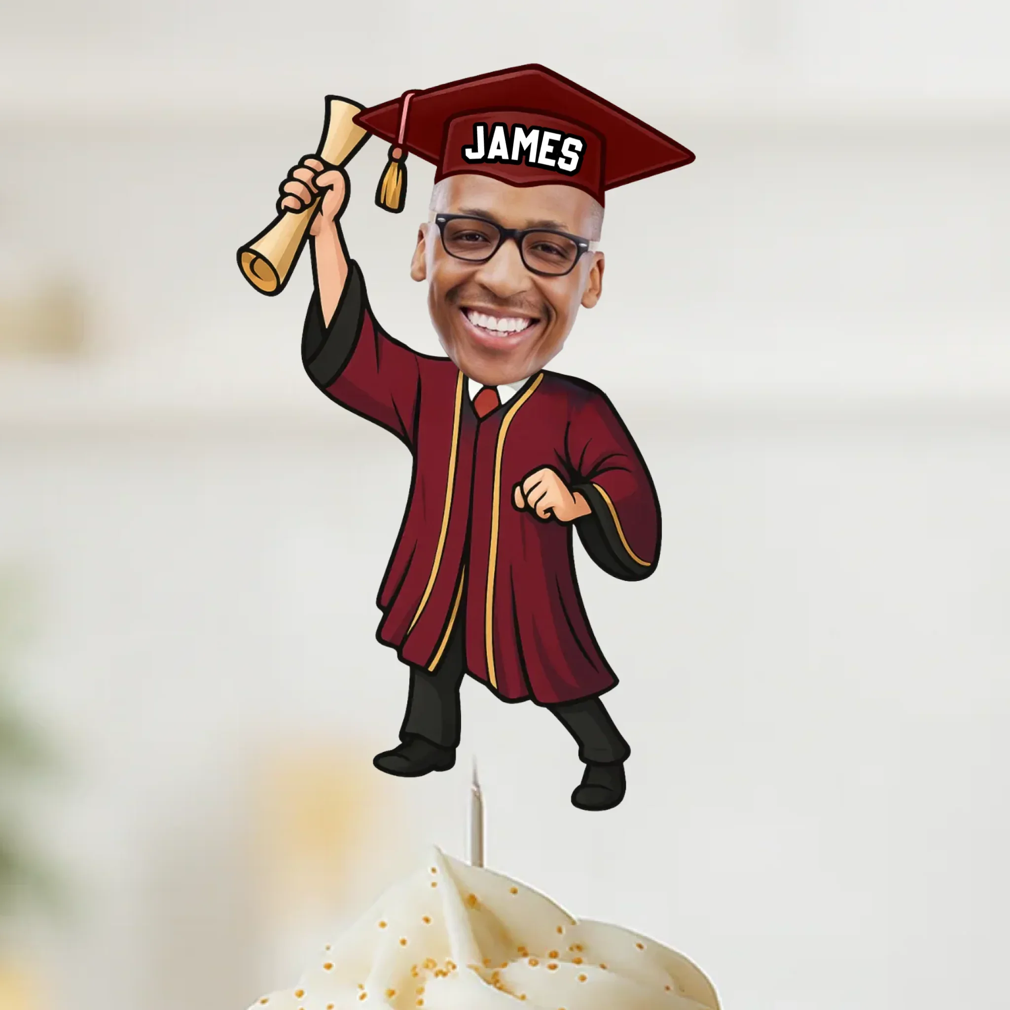 Custom Photo Top Of The Class, Top Of The Cake - Family Personalized Custom Cake Toppers - Graduation Gift For Family Members, Siblings, Brothers, Sisters, Best Friends - Image 2