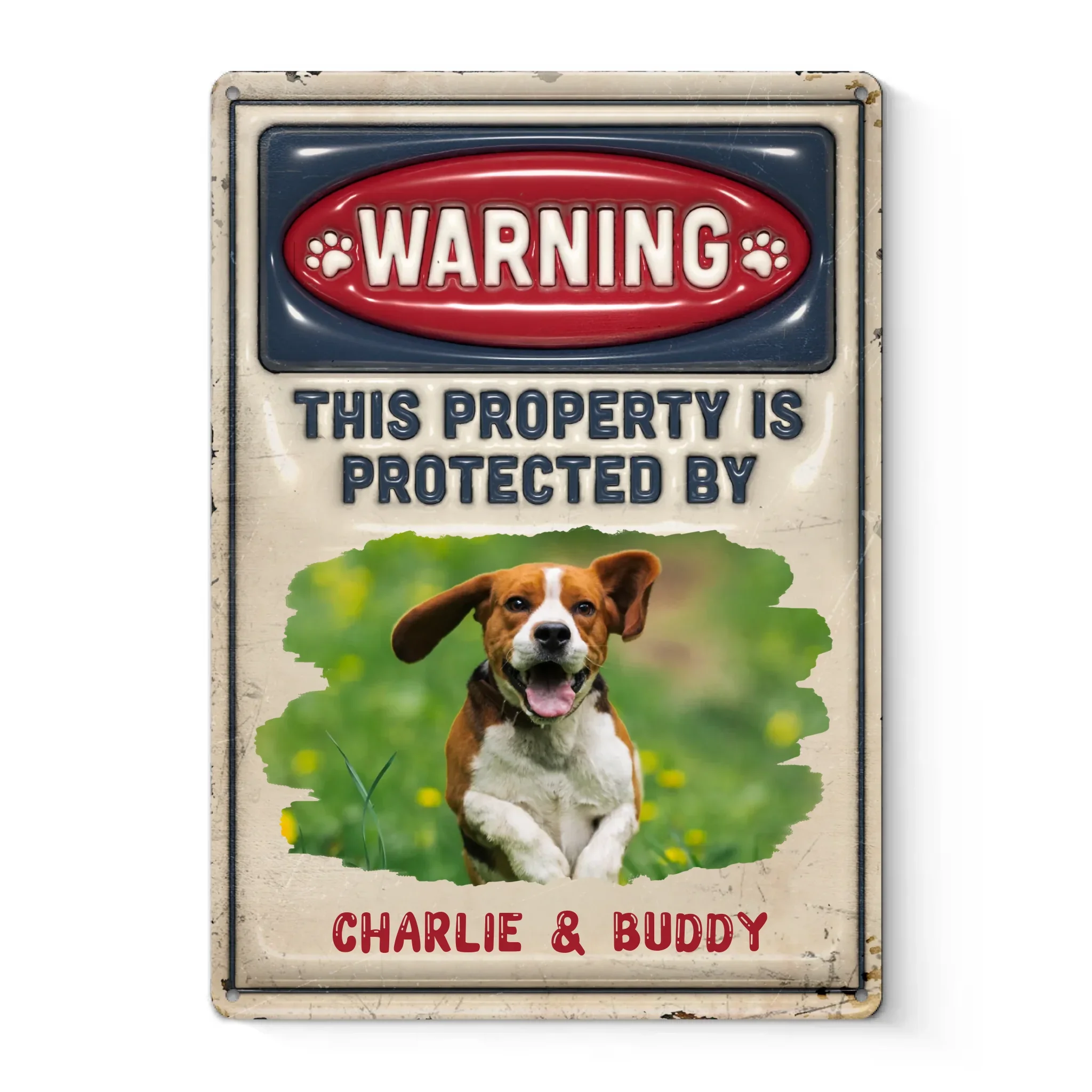 Custom Photo Trespassers Will Be Licked - Dog & Cat Personalized Custom 3D Inflated Effect Printed Home Decor Metal Sign - House Warming Gift For Pet Owners, Pet Lovers - Image 2