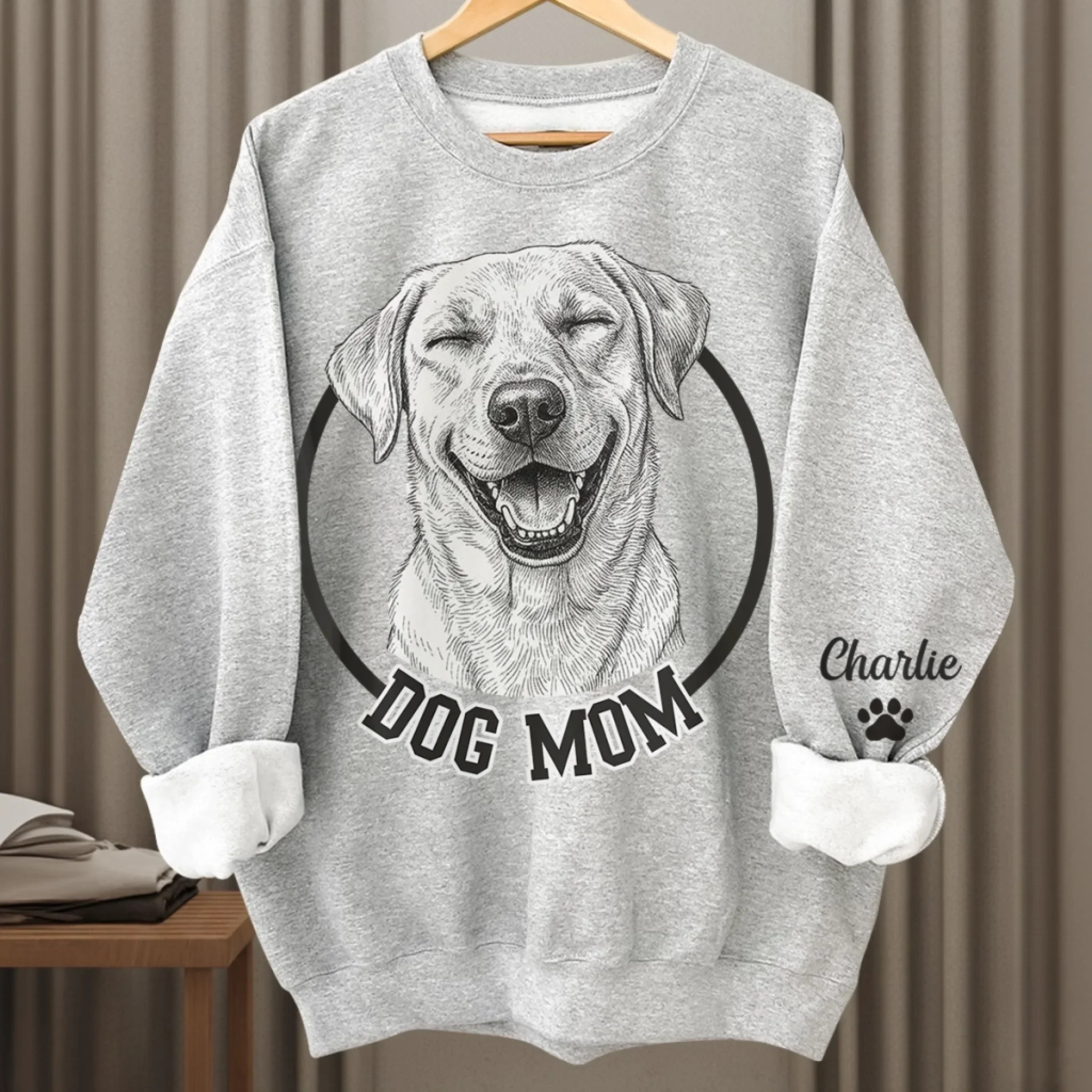 Custom Photo Unisex Sweatshirt, Hoodie With Design On Sleeve - Personalized Birthday Gifts For Dog Cat Lovers, Dog Dad And Mom, Cat Owners - Love Made Of Paws - Image 4