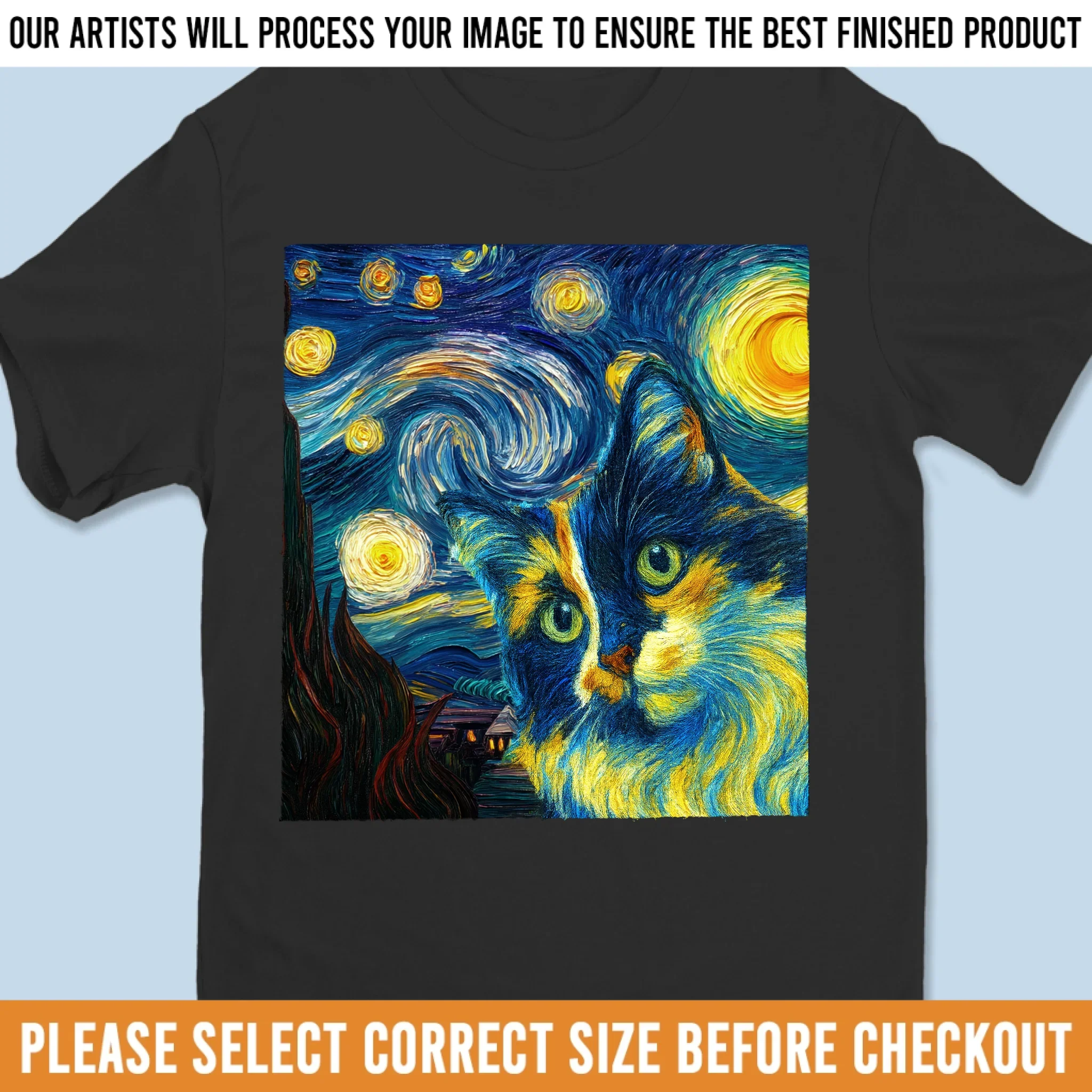 Custom Photo Unisex T-shirt, Premium T-shirt, Hoodie - Personalized Birthday Gifts For Dog Cat Lovers, Dog Dad And Mom, Cat Owners - Whiskers In A Whirl Of Stars - Image 6