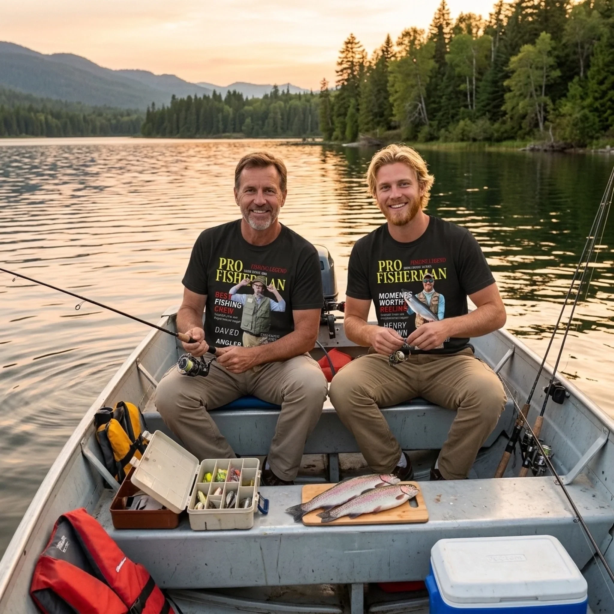 Custom Photo Unisex T-shirt, Premium T-shirt, Hoodie - Personalized Christmas Birthday Fishing Gifts For Fisherman - Living The Reel Dream - Image 3