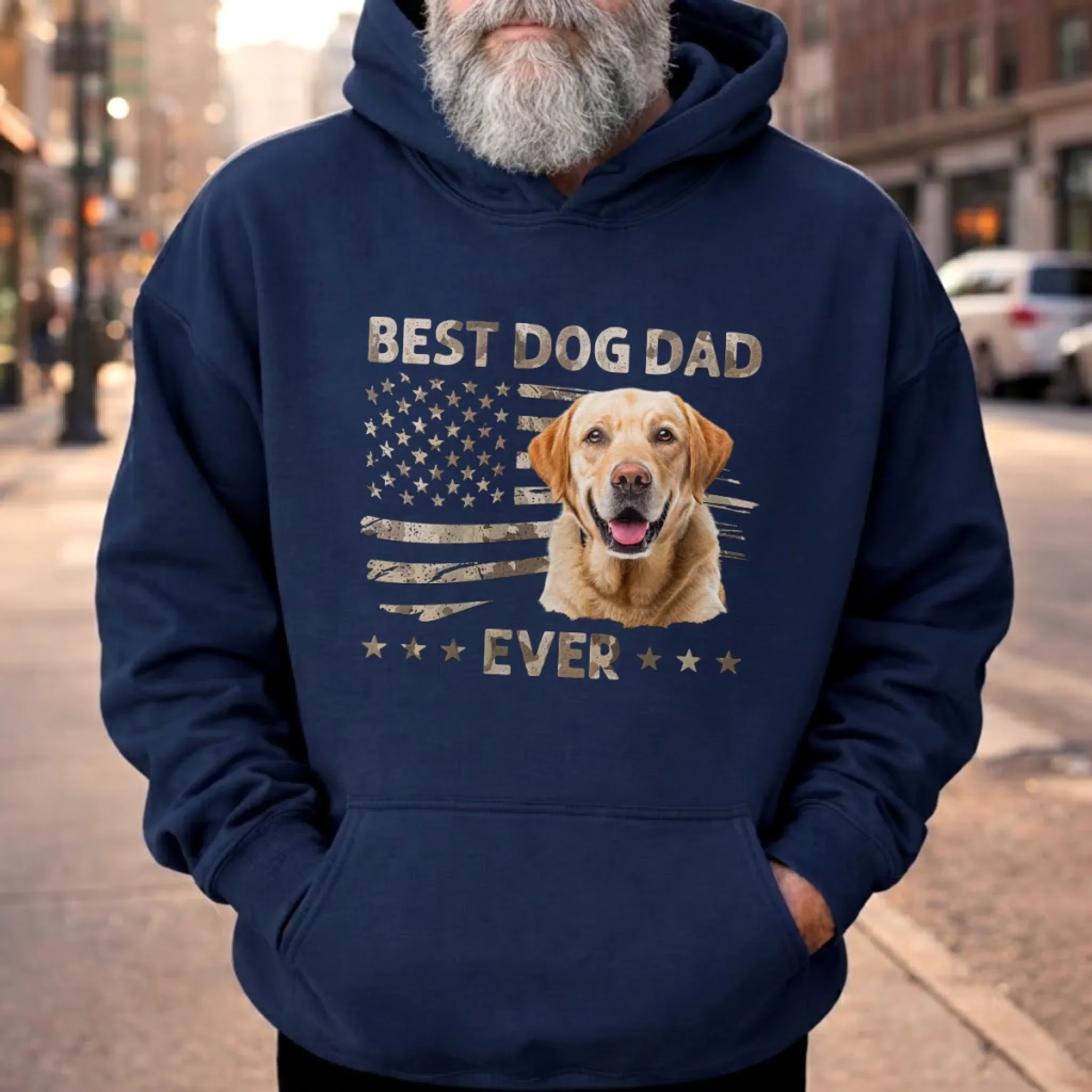 Custom Photo Unisex T-shirt, Premium T-shirt, Hoodie - Personalized America 250th Anniversary Father's Day Gifts For Dad, Grandpa, Dog Cat Lovers, Dog Dad - Ultimate Dog Dad - Image 4