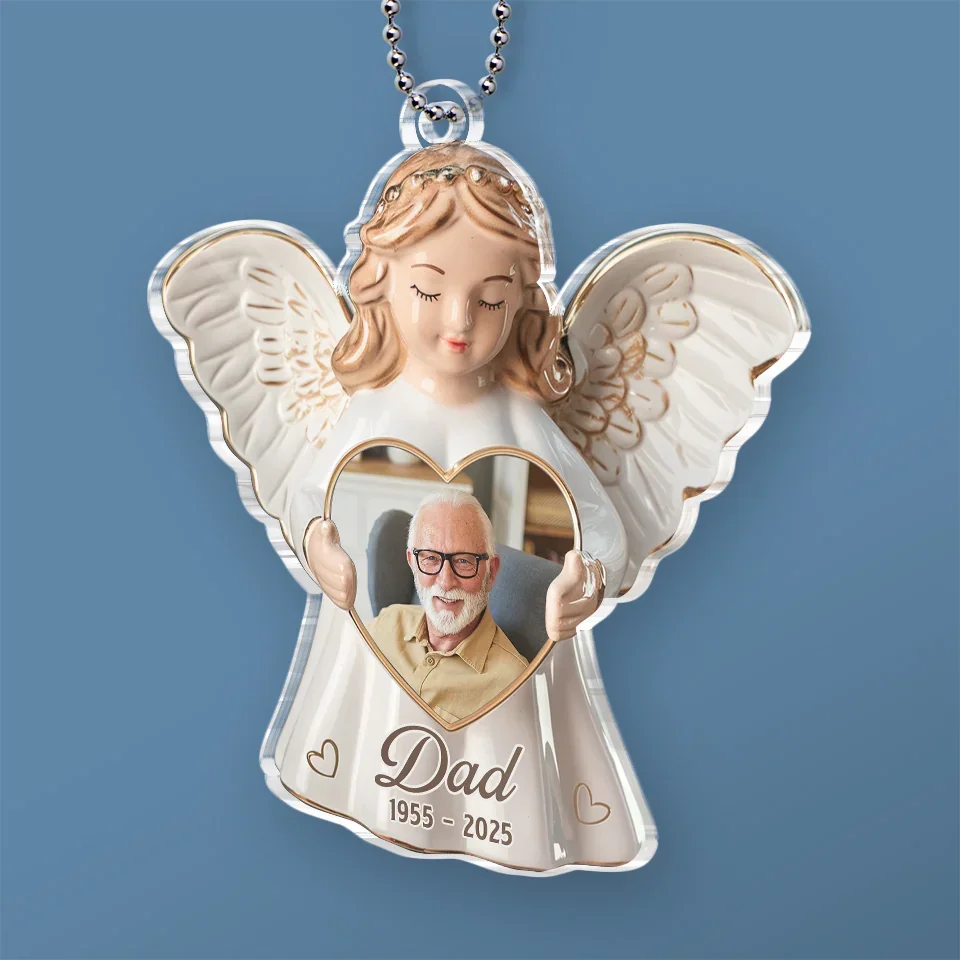 Custom Photo United Forever In The Haven Of Our Hearts - Memorial Personalized Custom Car Ornament - Acrylic Custom Shaped - Sympathy Gift For Family Members - Image 3