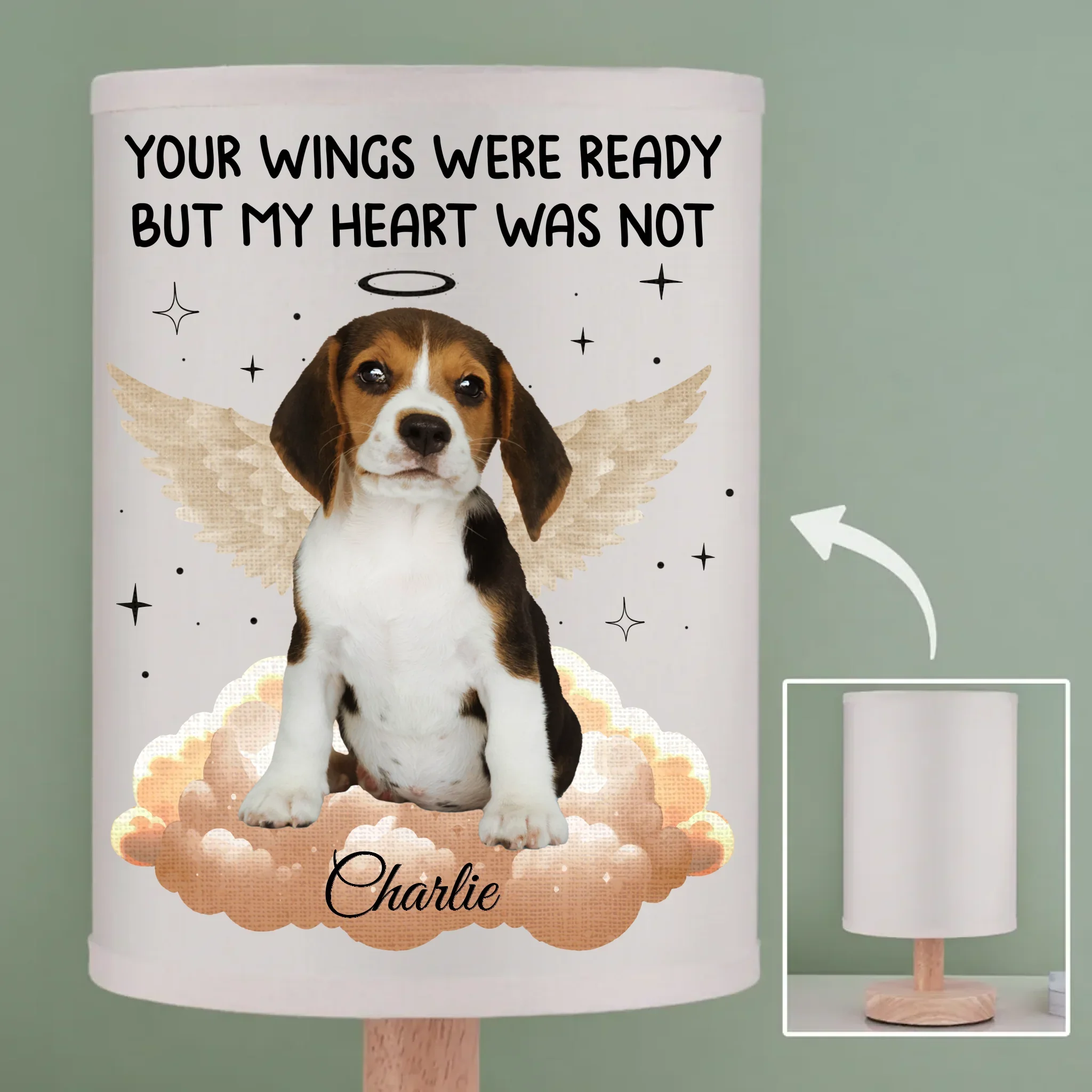 Custom Photo Until We Meet Again - Memorial Personalized Custom Linen Bedside Table Lamp - Sympathy Gift For Pet Owners, Pet Lovers - Image 2