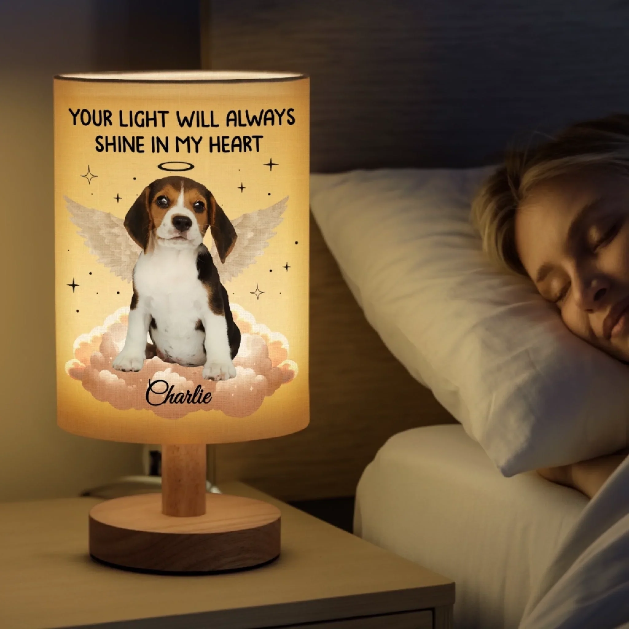 Custom Photo Until We Meet Again - Memorial Personalized Custom Linen Bedside Table Lamp - Sympathy Gift For Pet Owners, Pet Lovers - Image 4