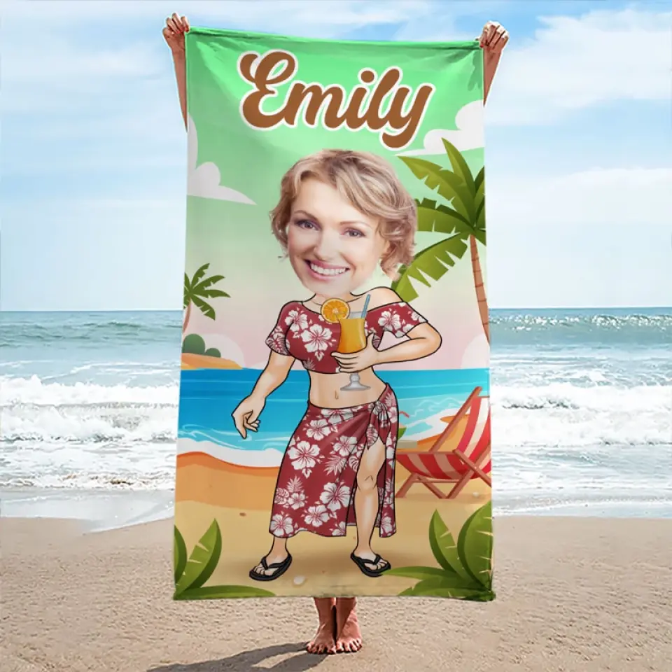 Custom Photo Vacay Vibes - Family Personalized Custom Beach Towel - Summer Vacation Gift, Birthday Pool Party Gift For Family Members - Image 3