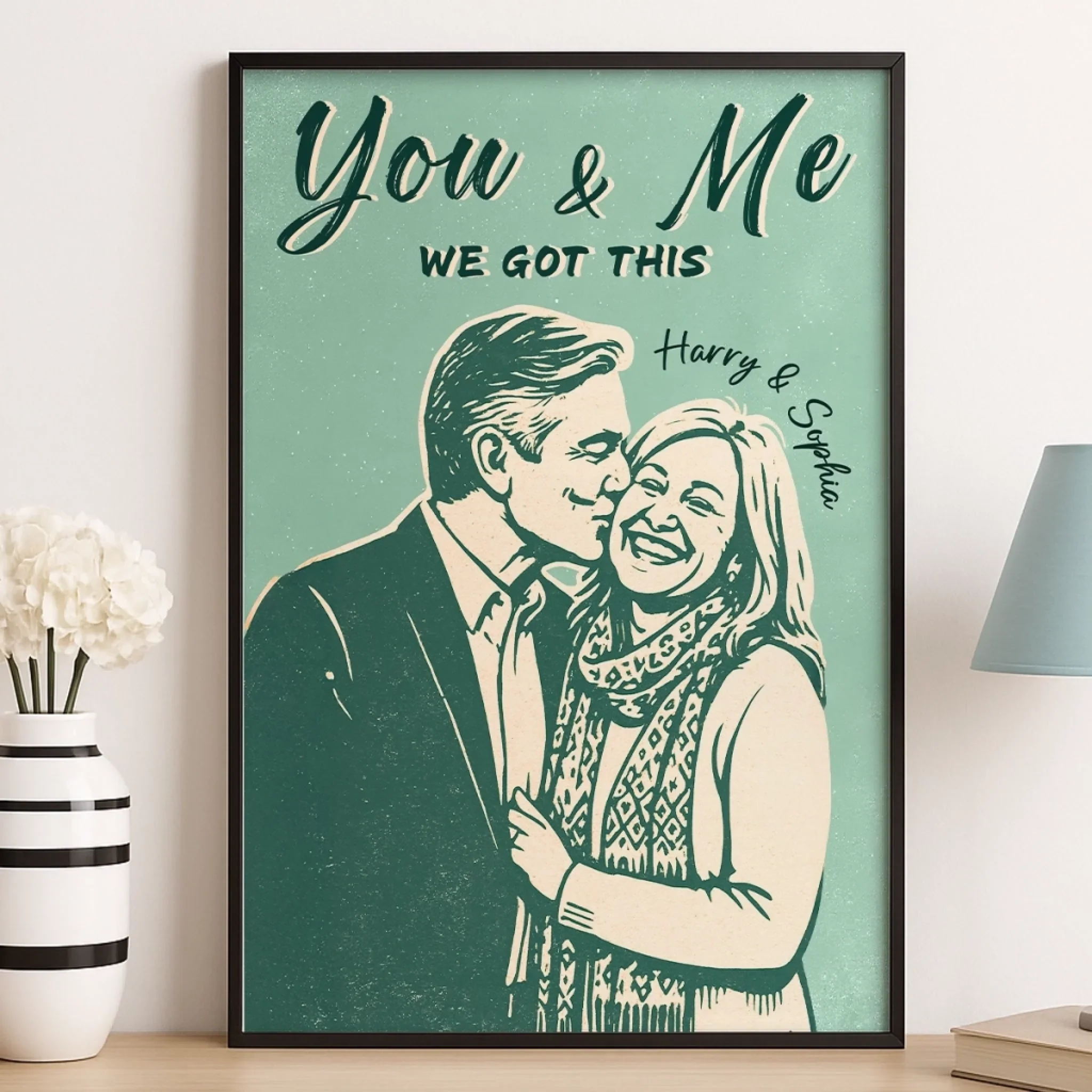 Custom Photo Vertical Poster - Personalized Anniversary Wedding Gifts For Husband And Wife, Him And Her - Our Connection Just Feels Right - Image 3