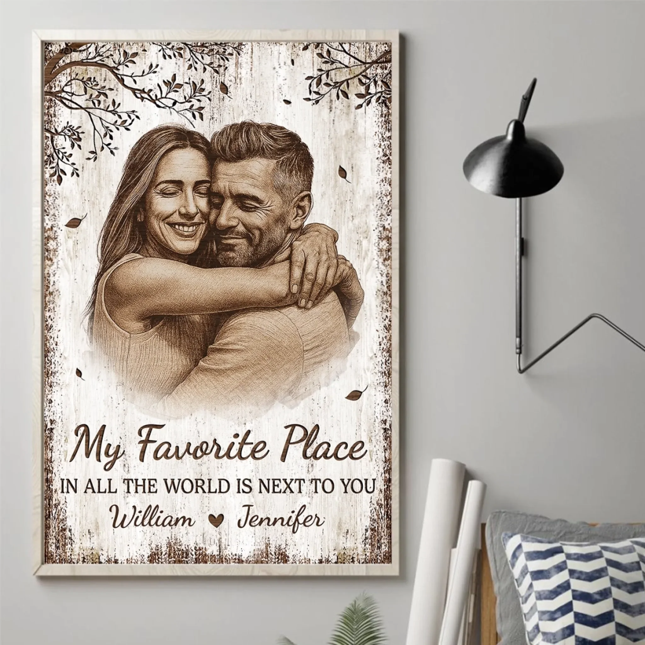 Custom Photo Vertical Poster - Personalized Anniversary Wedding Gifts For Husband And Wife, Him And Her - You Make My Days Lighter - Image 3