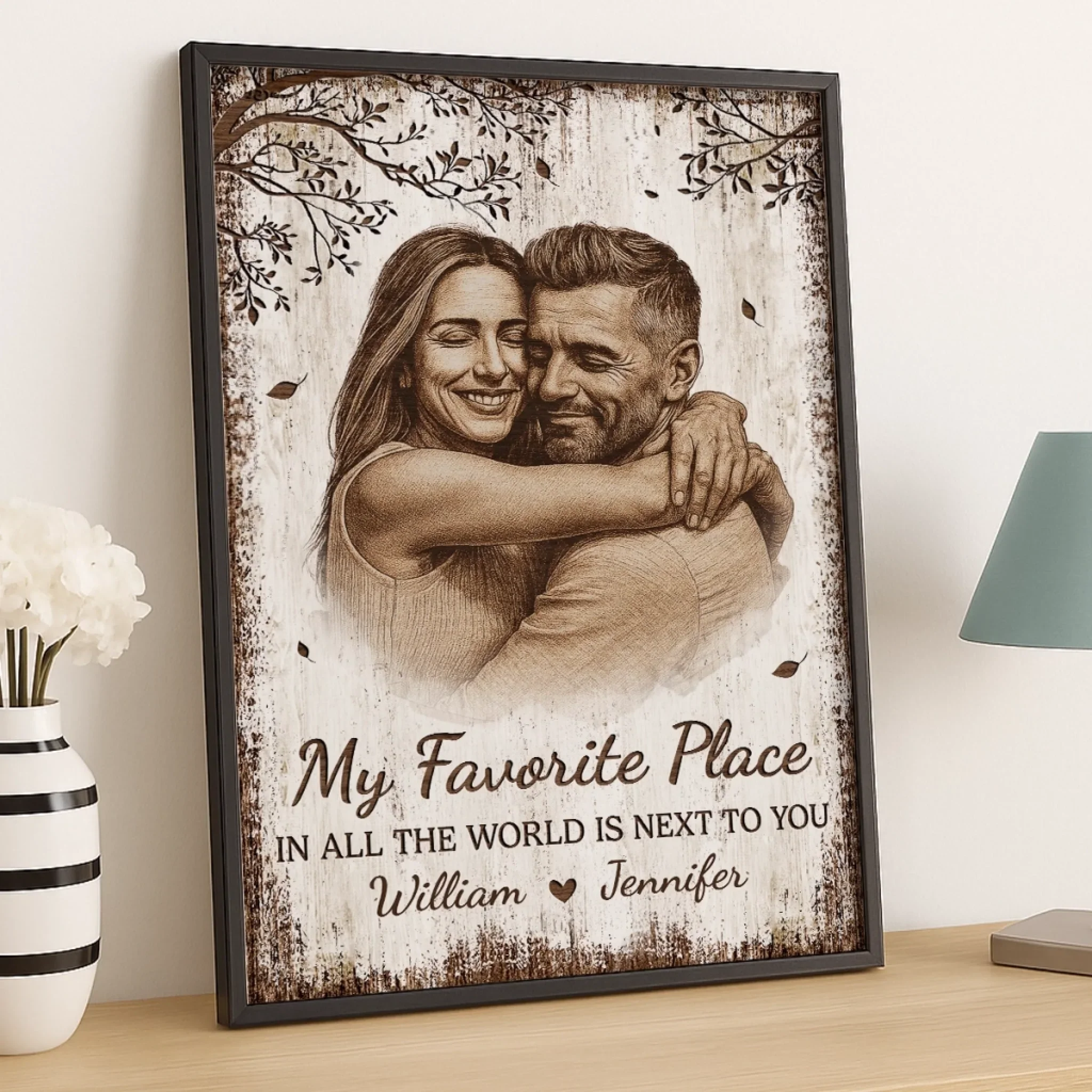 Custom Photo Vertical Poster - Personalized Anniversary Wedding Gifts For Husband And Wife, Him And Her - You Make My Days Lighter - Image 4