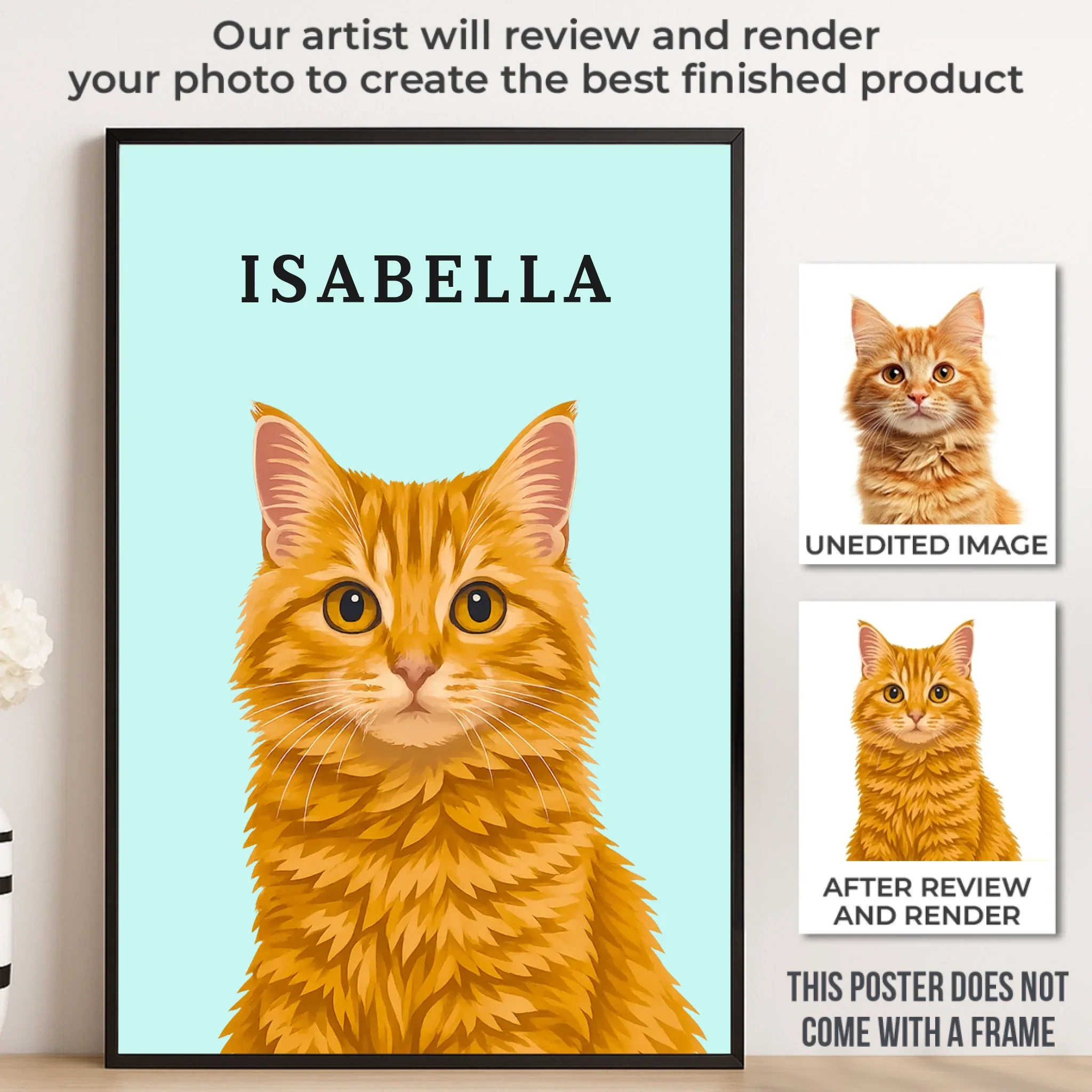 Custom Photo Vertical Poster - Personalized Pet Memorial Sympathy Gifts For Dogs, Cats - My Hooman Loves Me This Much - Image 2