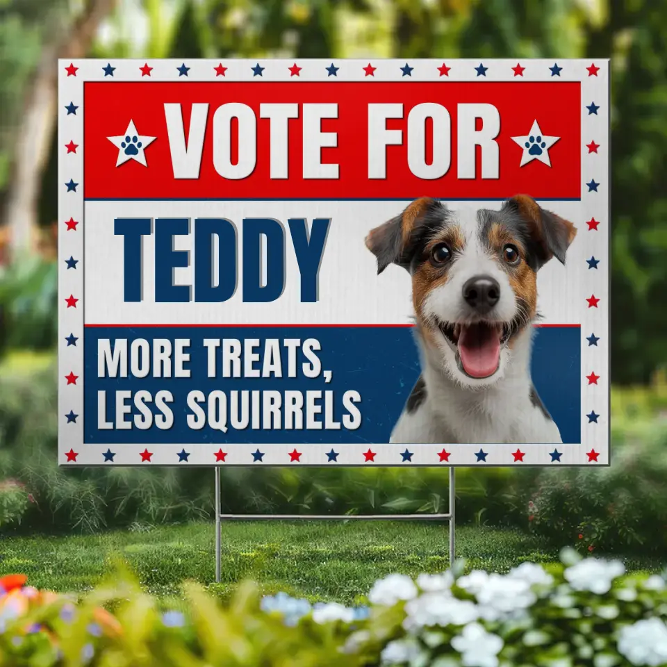 Custom Photo Vote For Furry Friend - Dog & Cat Personalized Custom Yard Sign - Gift For Pet Owners, Pet Lovers - Image 2