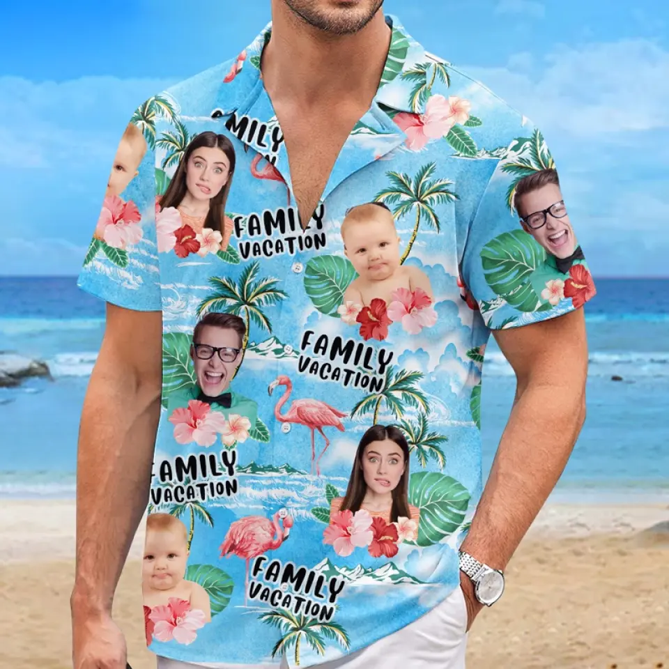 Custom Photo We Are Ready For Our Family Trip - Family Personalized Custom Unisex Tropical Hawaiian Aloha Shirt - Summer Vacation Gift For Family Members - Image 4