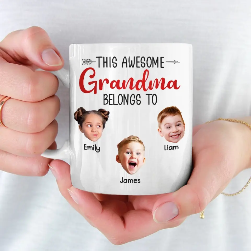 Custom Photo We Belong To You, You Belong To Us - Family Personalized Custom Mug - Gift For Mom, Grandma - Image 3
