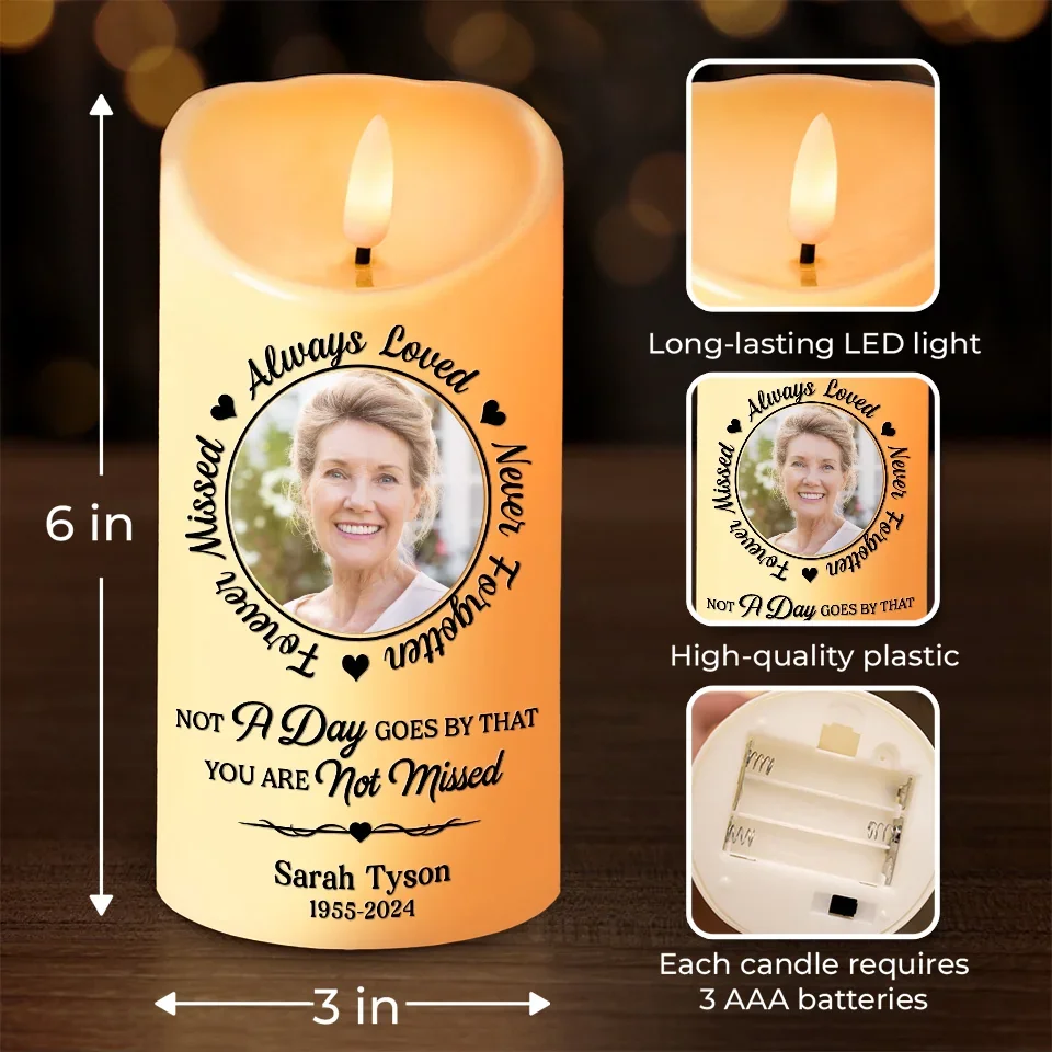 Custom Photo We Miss You And Love You Always - Memorial Personalized Custom LED Candle - New Arrival, Christmas Gift, Sympathy Gift For Family Members AMZ - Image 4