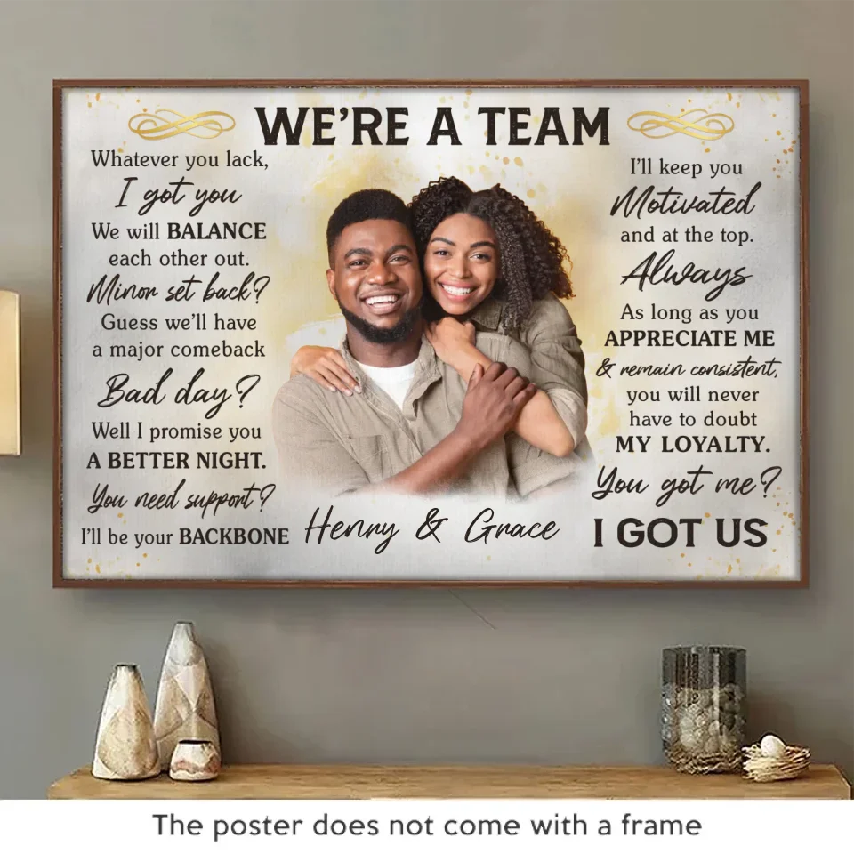 Custom Photo We Will Balance Each Other Out - Couple Personalized Custom Horizontal Poster - Gift For Husband Wife, Anniversary - Image 2
