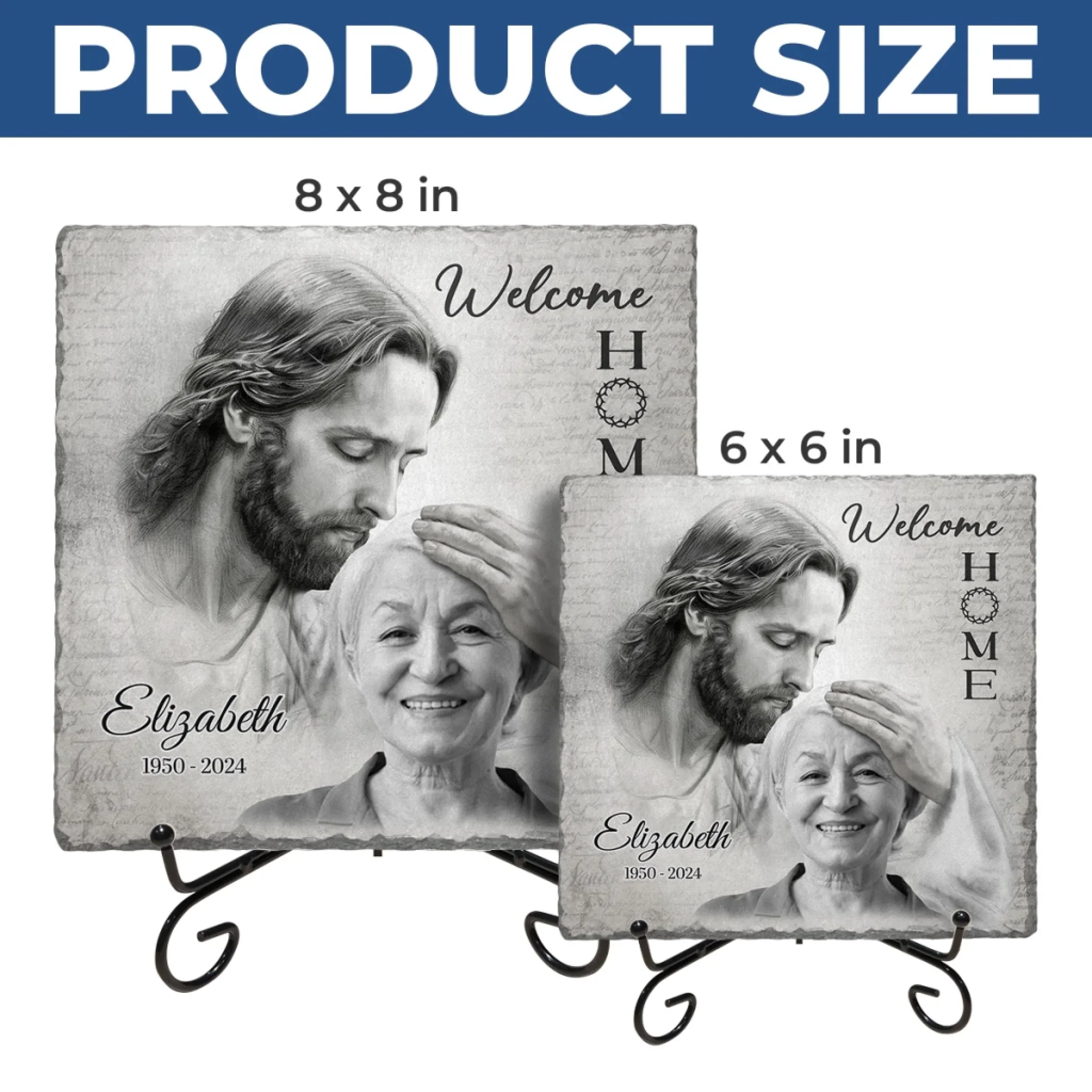 Custom Photo Welcome Home - Memorial Personalized Custom Square Shaped Stone With Stand - Sympathy Gift For Family Members - Image 5